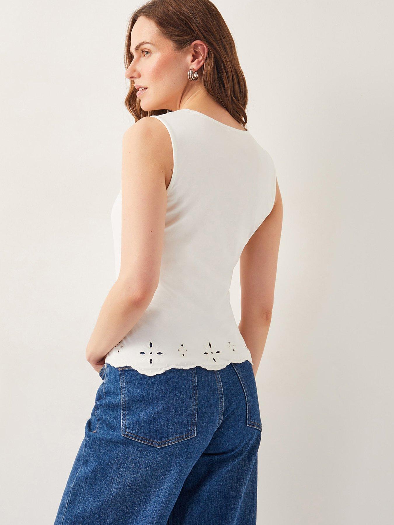Image 2 of 5 of Monsoon Cara Cutwork Cami Top - Ivory