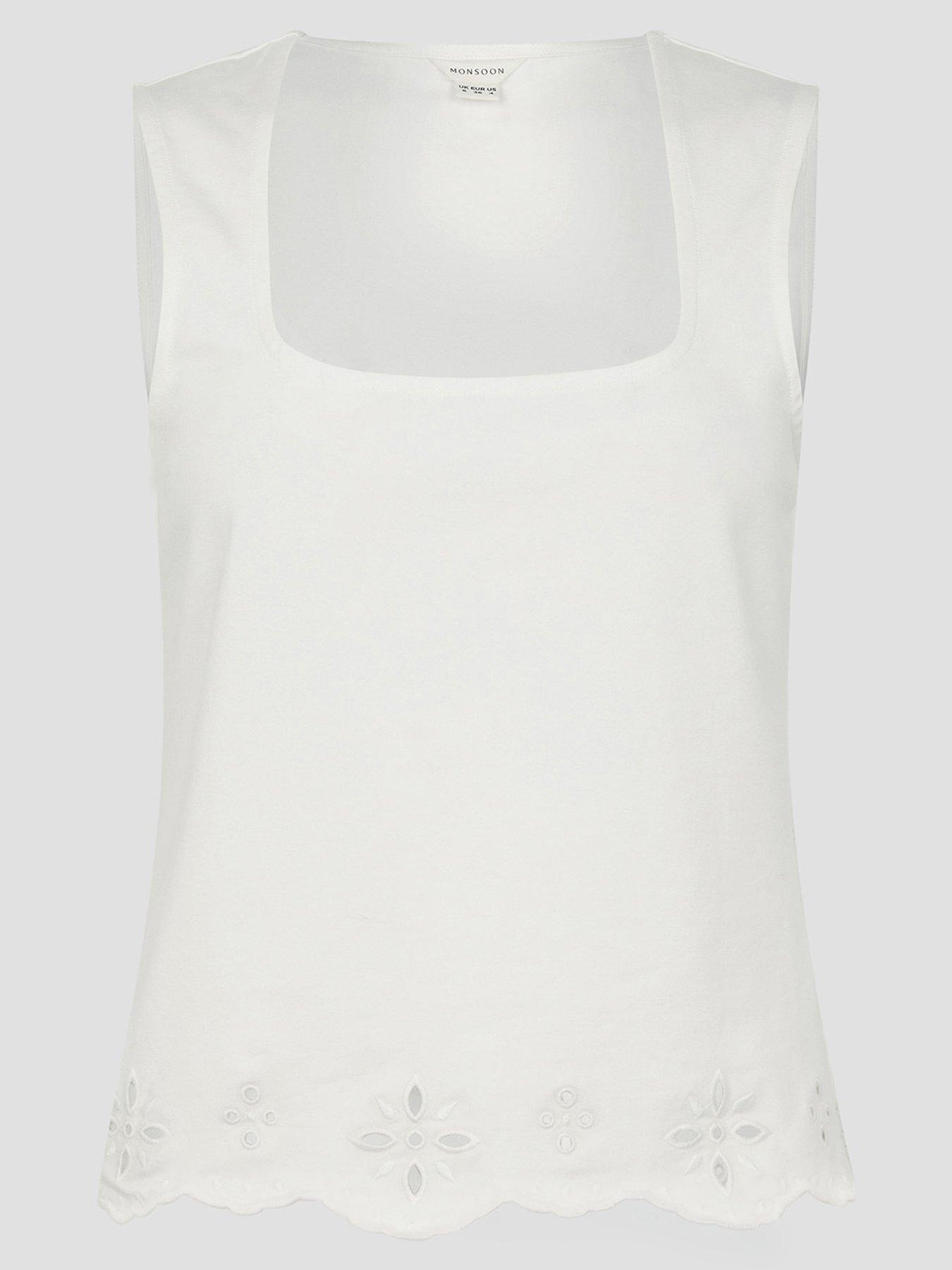 Image 3 of 5 of Monsoon Cara Cutwork Cami Top - Ivory