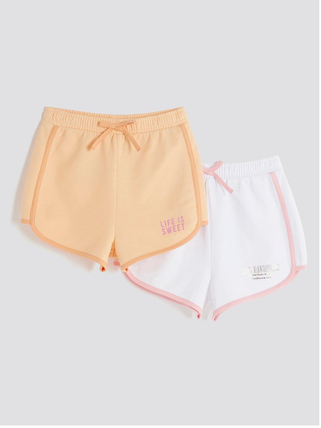 Image 1 of 4 of River Island Girls 2 Pack Runner Shorts - Coral