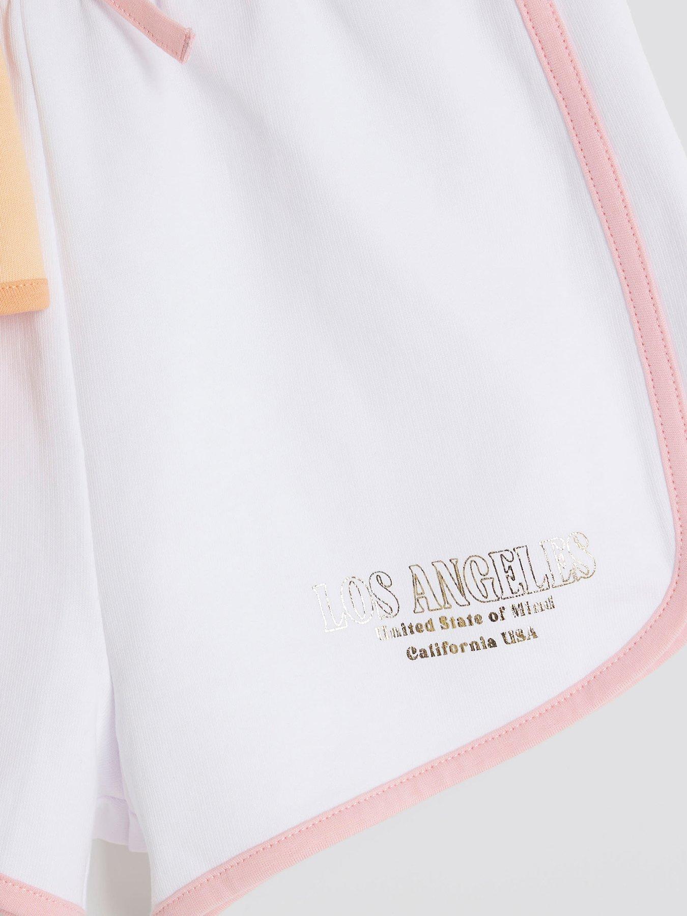Image 3 of 4 of River Island Girls 2 Pack Runner Shorts - Coral