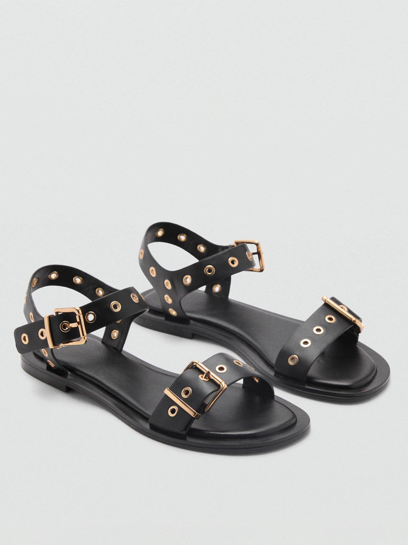 mango-sandal-with-die-cut-straps-blackstillFront