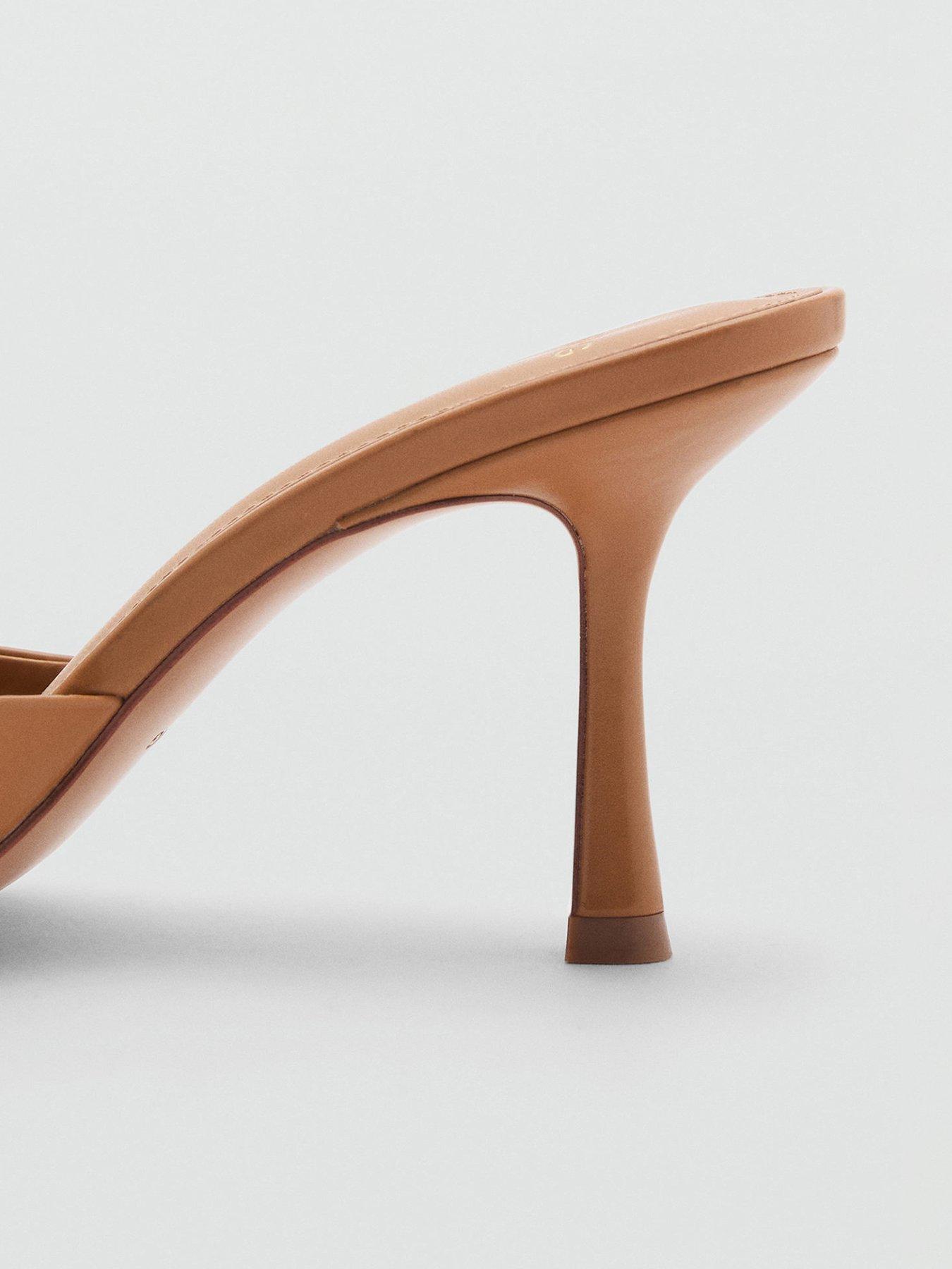 Image 3 of 4 of Mango Open Toed Heeled Sandals With Pointed Toe - Brown