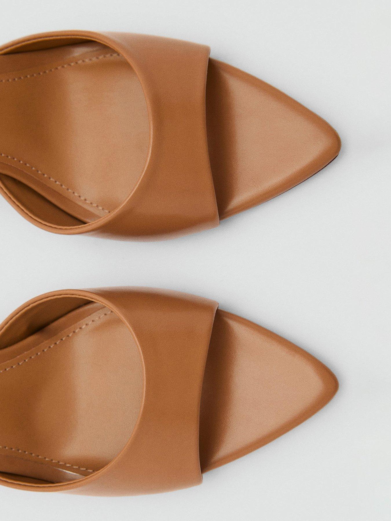Image 4 of 4 of Mango Open Toed Heeled Sandals With Pointed Toe - Brown