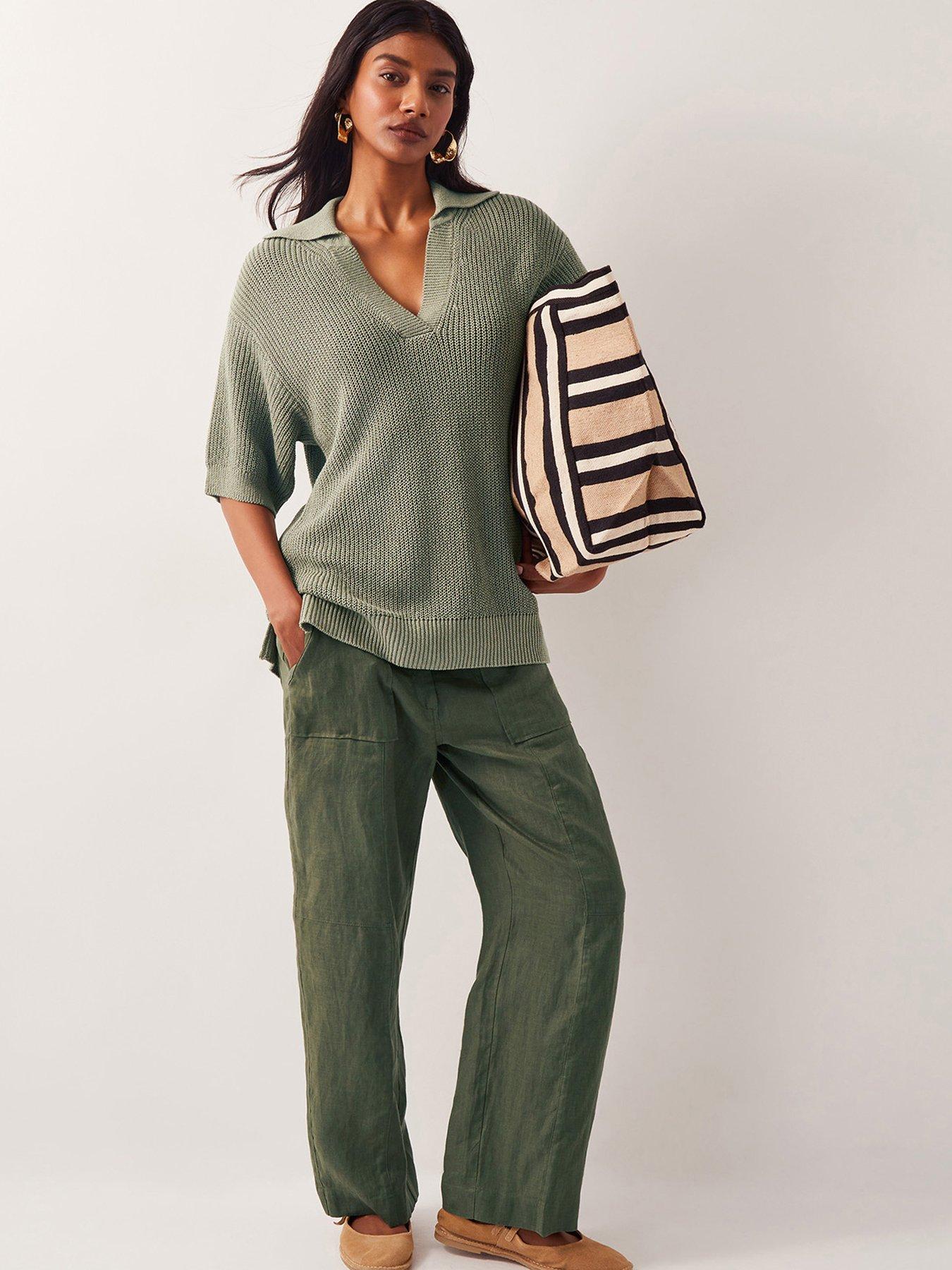 Image 3 of 4 of Monsoon Cece Collar Jumper - Khaki