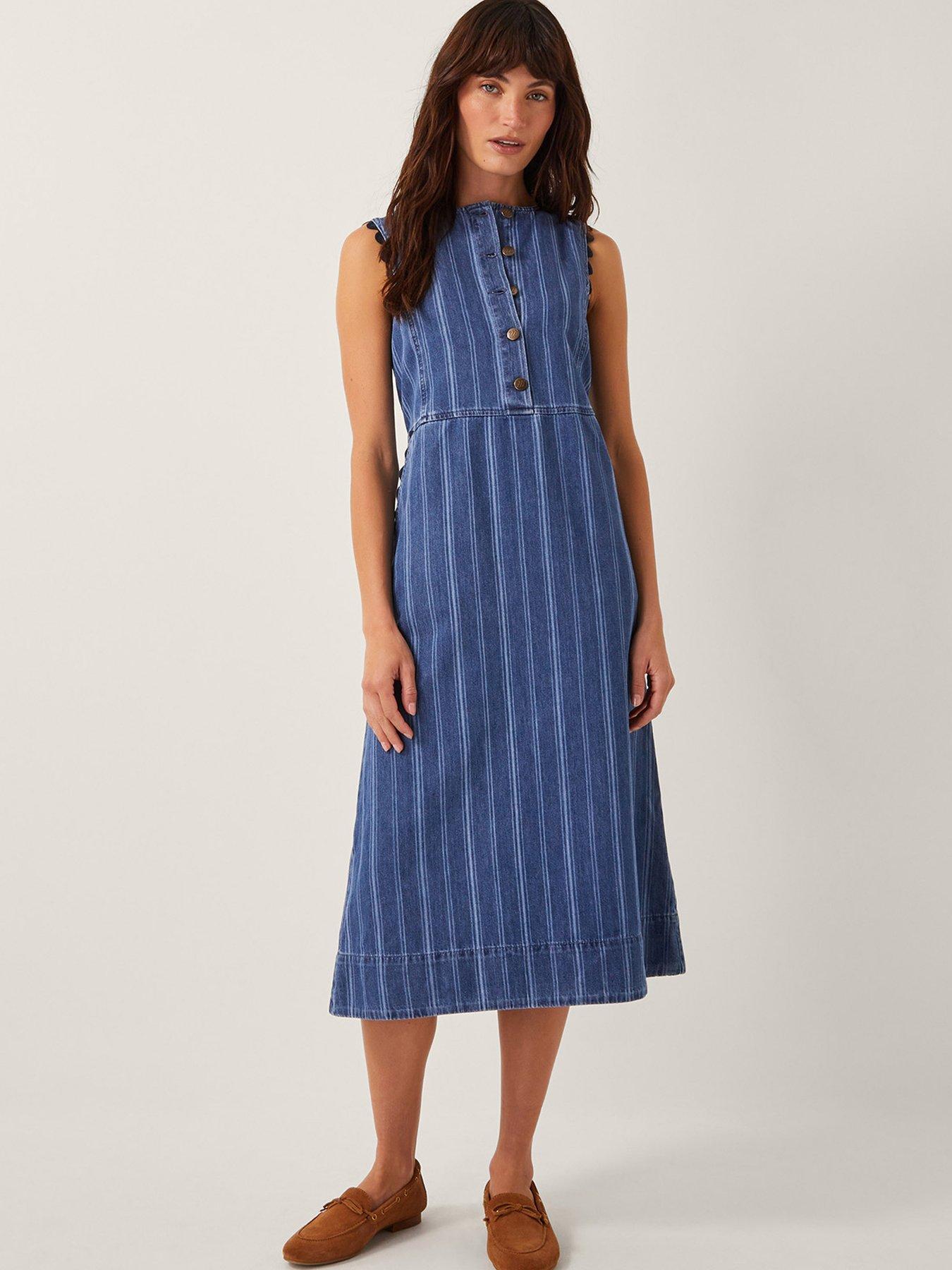 monsoon-ottilie-stripe-dress-bluefront