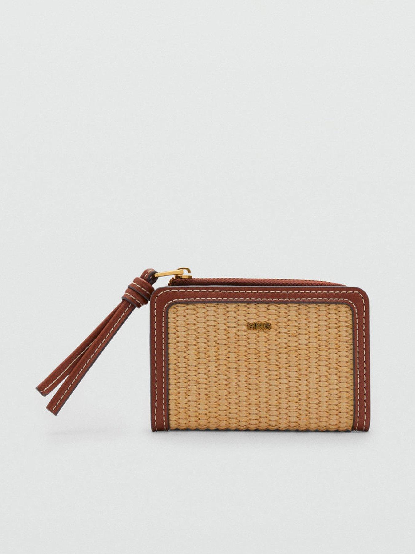 Image 1 of 3 of Mango Contrast Canvas Flap Wallet