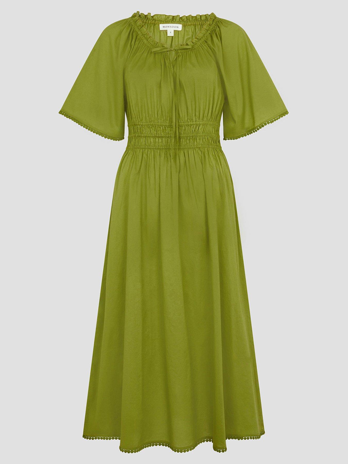 Image 3 of 5 of Monsoon Nora Midi Dress - Green