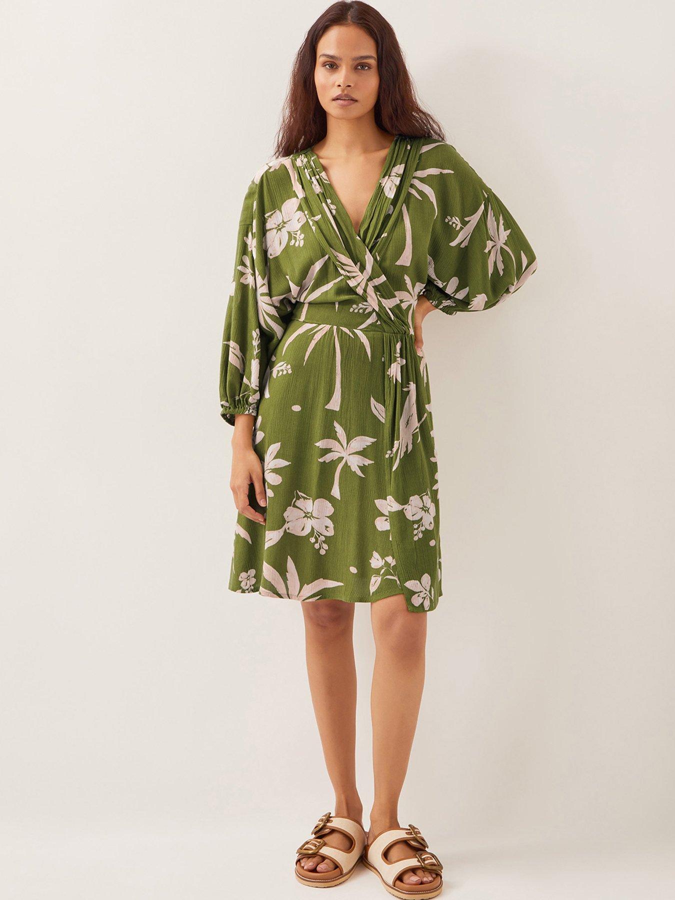 Image 1 of 5 of Monsoon Mariam Printed Dress - Green