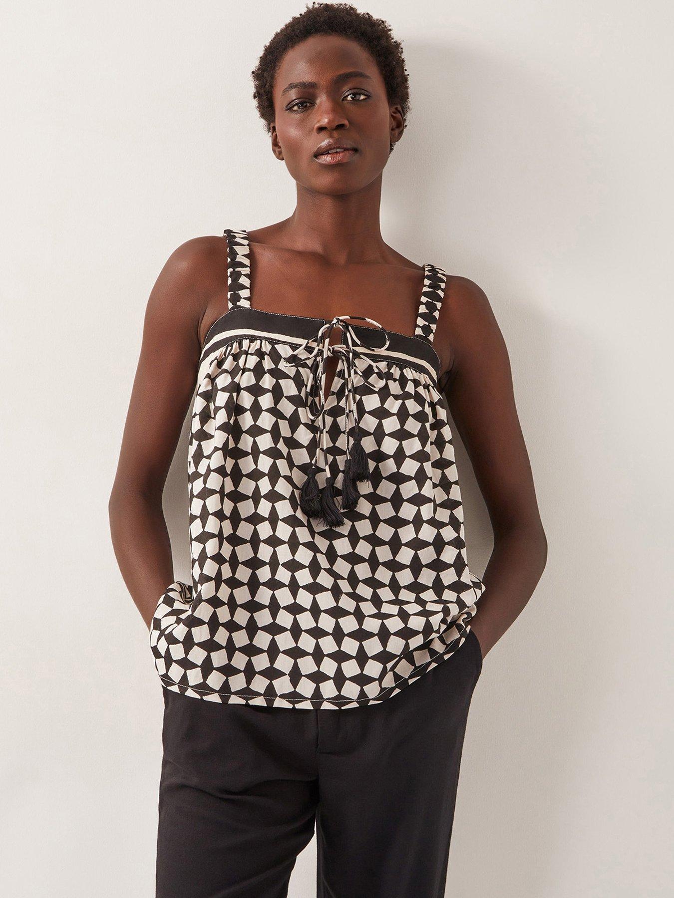 Image 1 of 4 of Monsoon Geena Geo Cami - Black