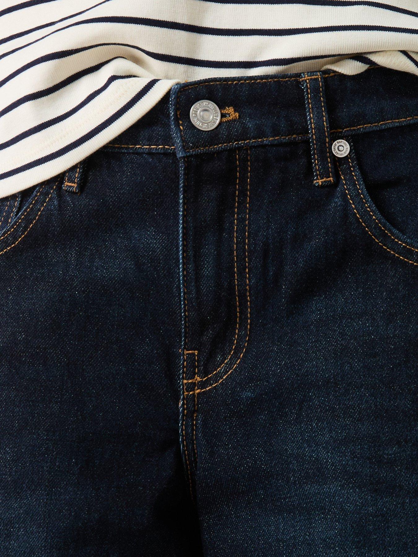 Image 4 of 5 of Mango Low Rise Rinse Wash Wide Leg Jeans - Blue