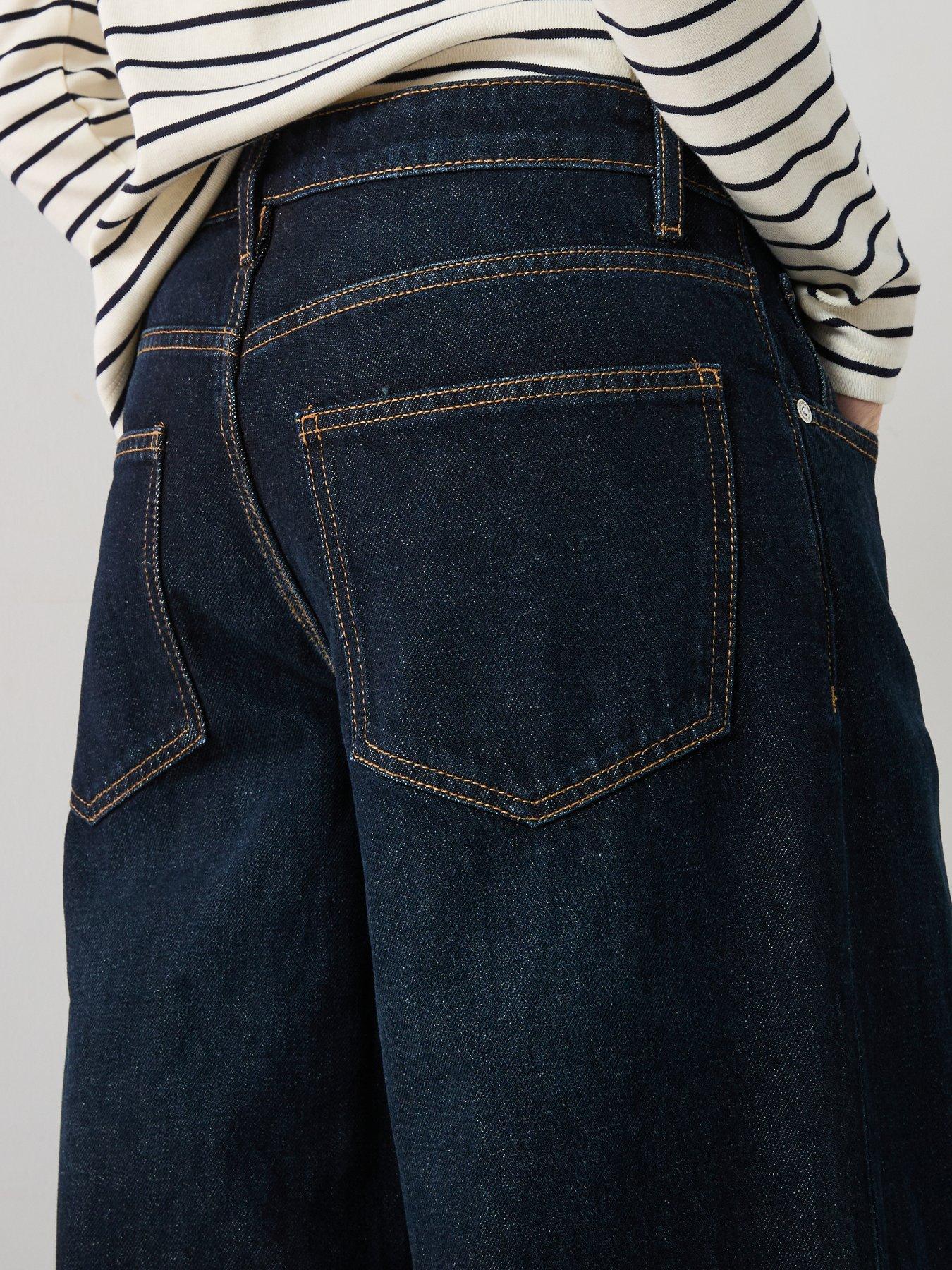 Image 5 of 5 of Mango Low Rise Rinse Wash Wide Leg Jeans - Blue