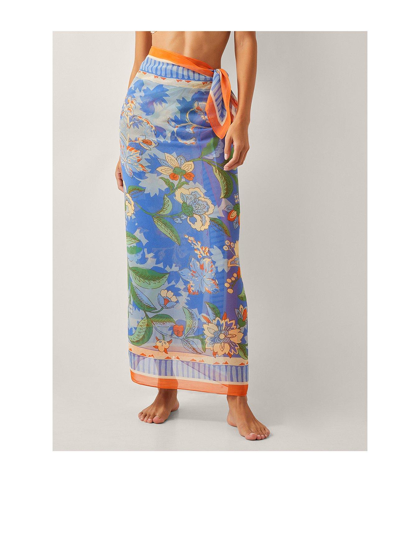 Image 1 of 5 of Monsoon Helena Print Sarong - Blue