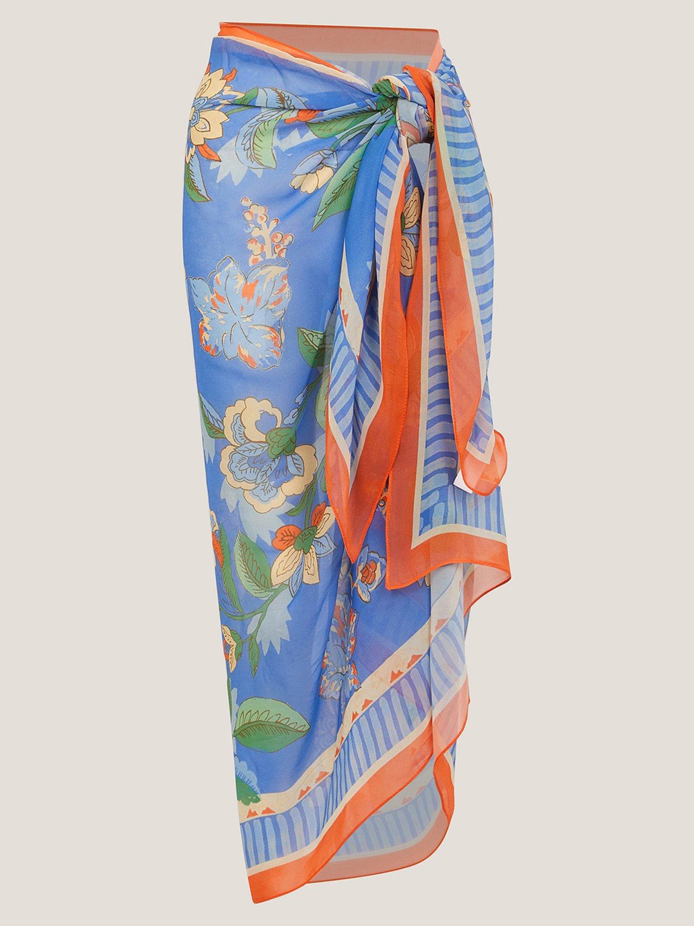 Image 3 of 5 of Monsoon Helena Print Sarong - Blue
