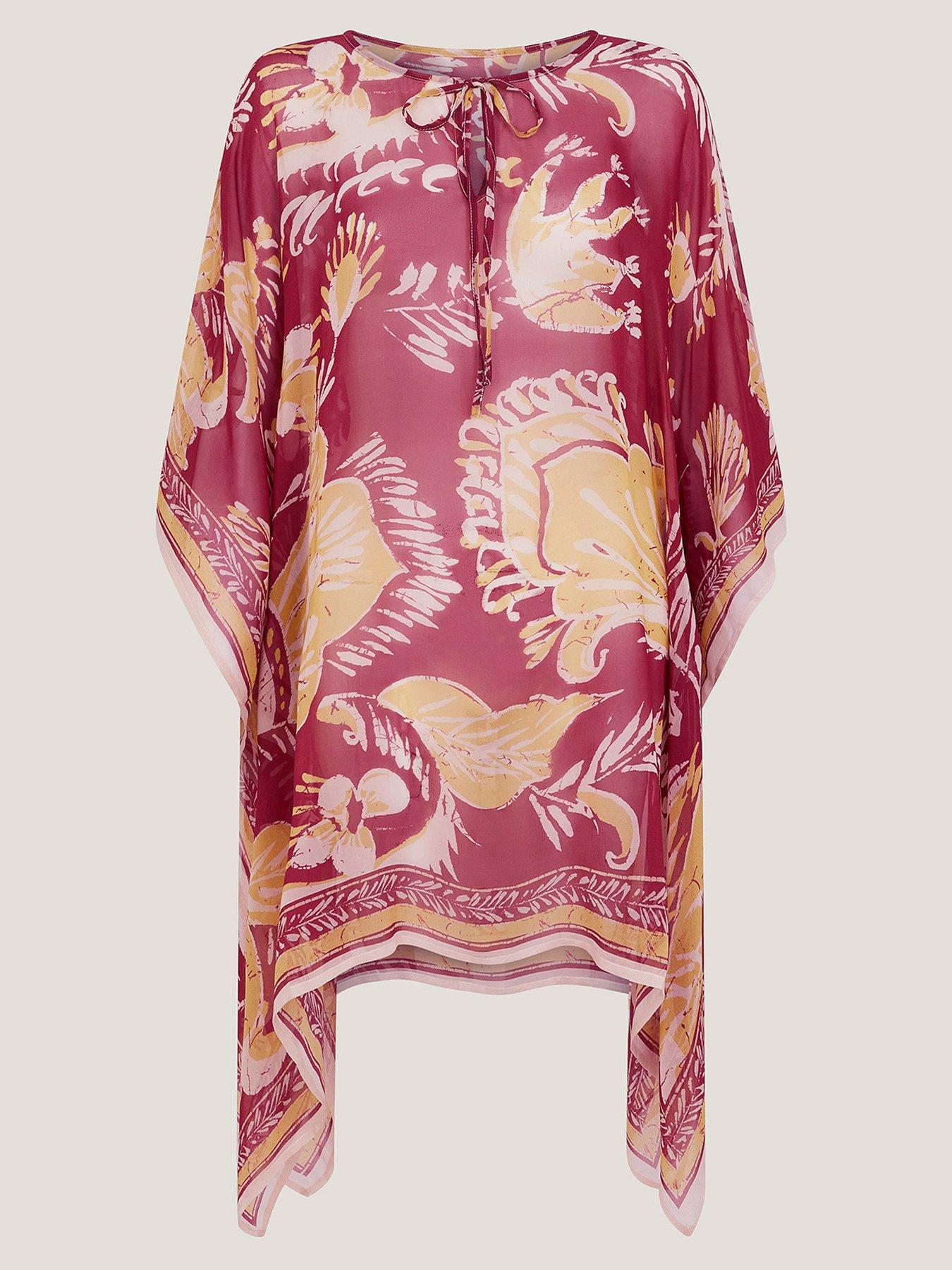 Image 5 of 5 of Monsoon Misha Print Kaftan - Burgundy