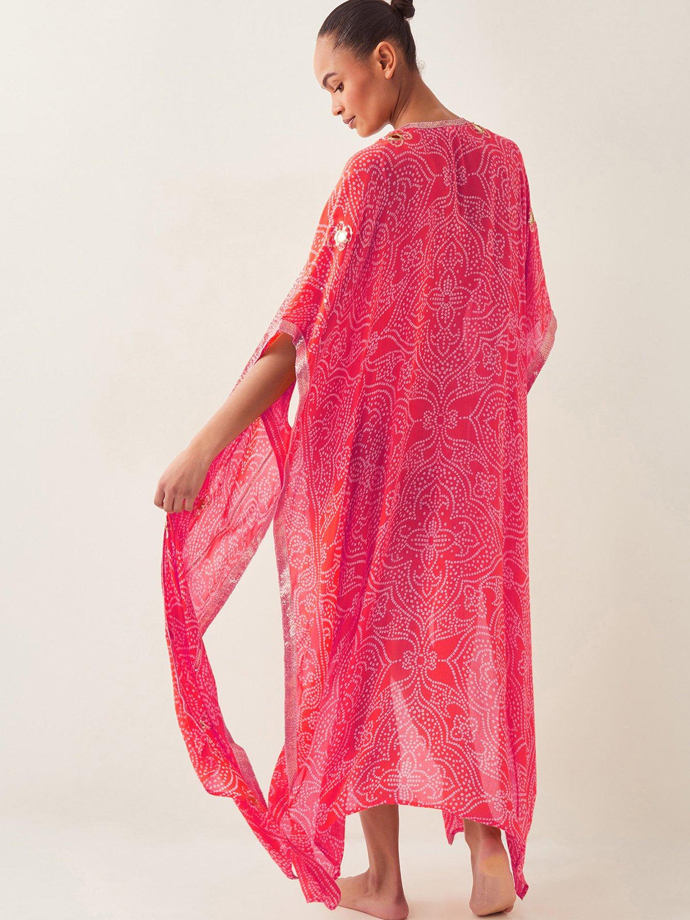 Image 2 of 4 of Monsoon Abby Bandini Emb Coverup - Orange