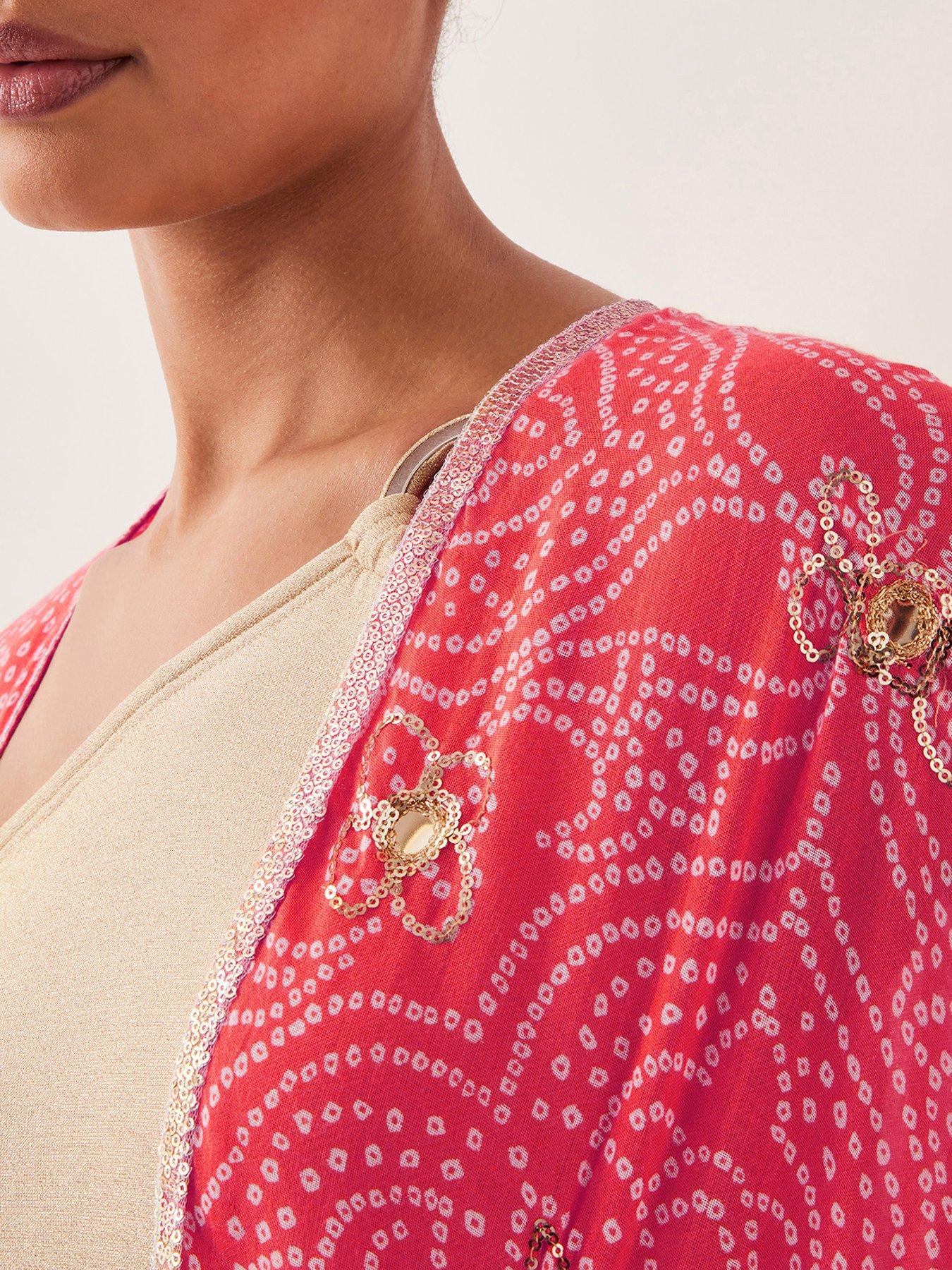 Image 4 of 4 of Monsoon Abby Bandini Emb Coverup - Orange