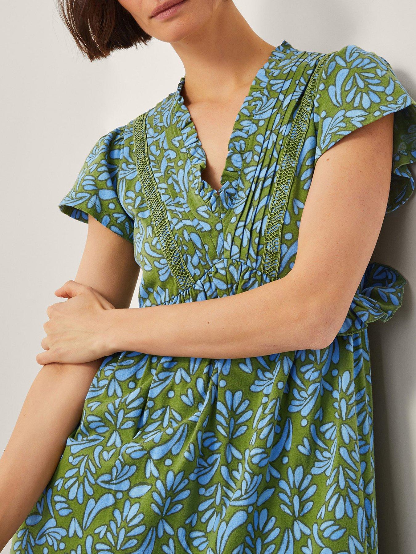 Image 5 of 5 of Monsoon Bryony Print Jersey Dress - Green