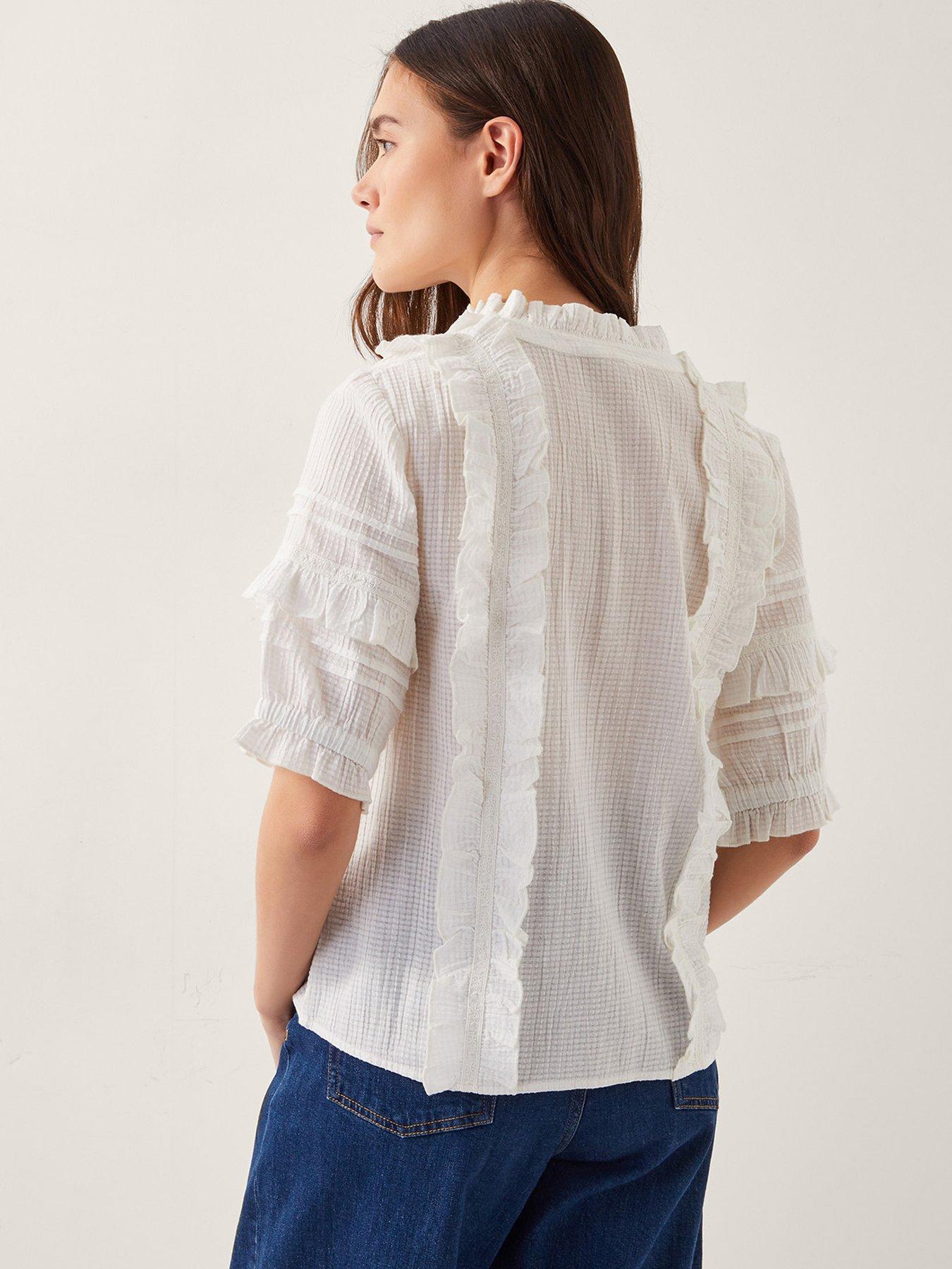 Image 2 of 4 of Monsoon Meesha Frill Shirt - Ivory
