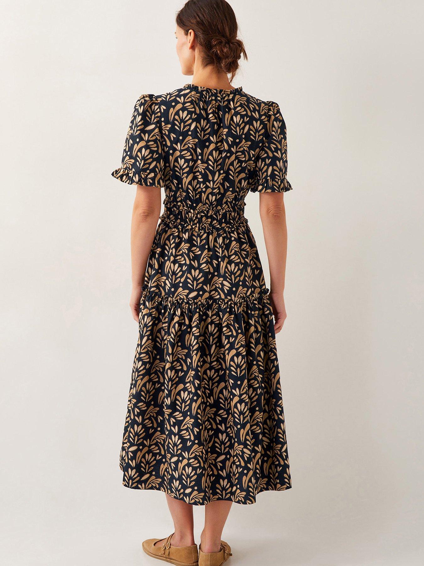 Image 2 of 4 of Monsoon Bryony Print Dress - Black