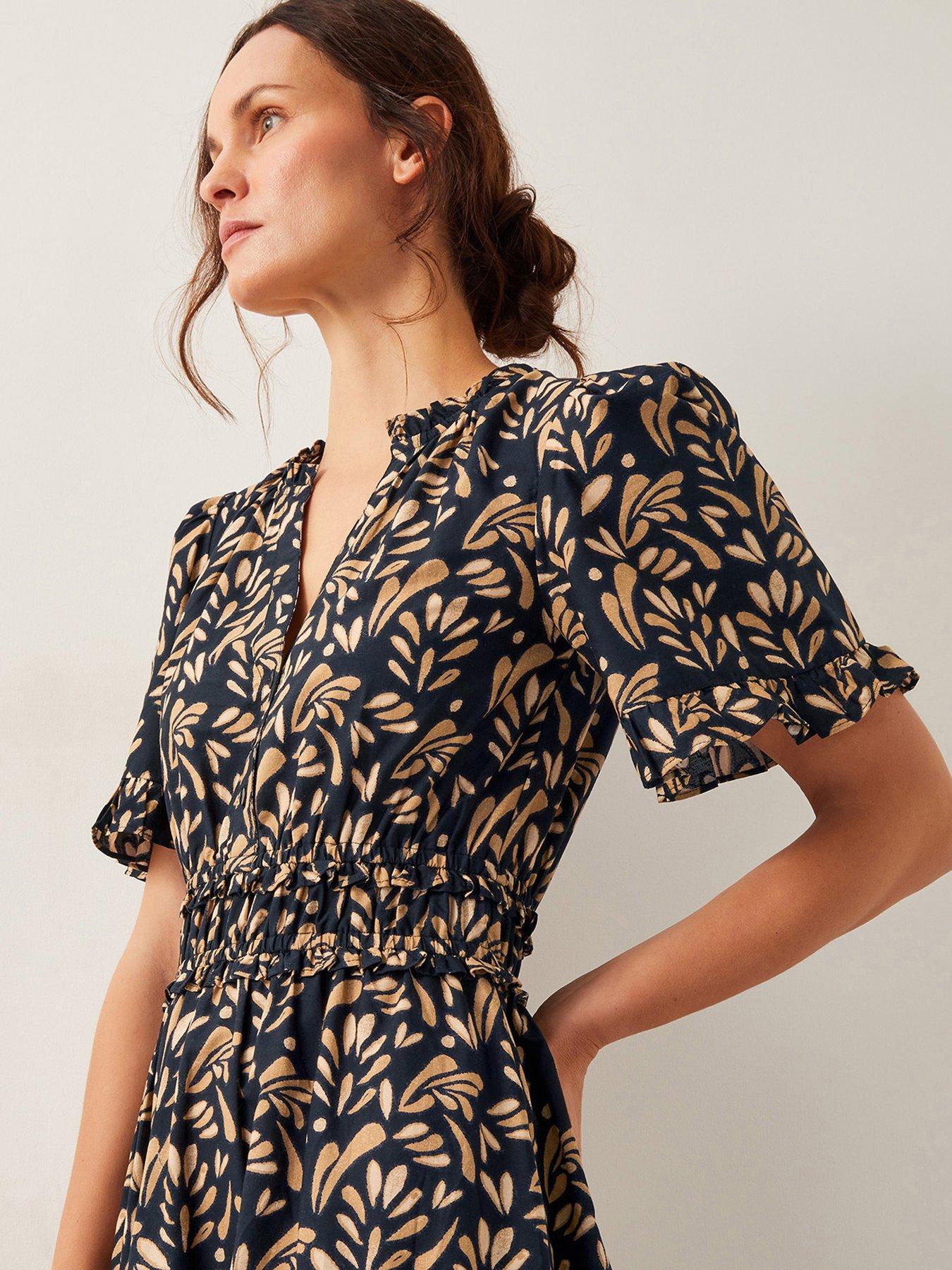 Image 3 of 4 of Monsoon Bryony Print Dress - Black