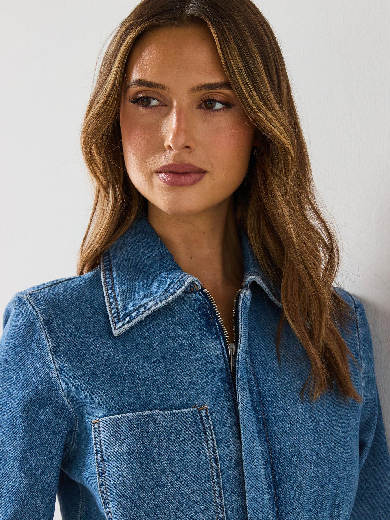 Image 6 of 6 of Mango Denim Jumpsuit Belt - Blue