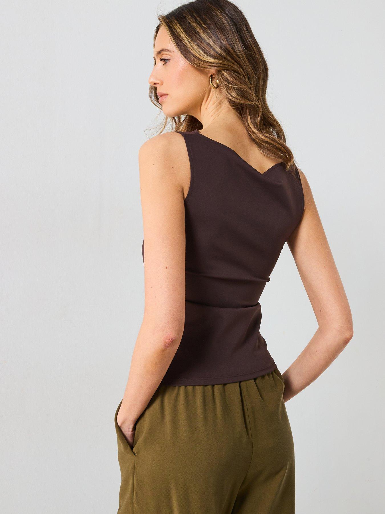 Image 2 of 5 of Mango Boat Neck Vest - Brown