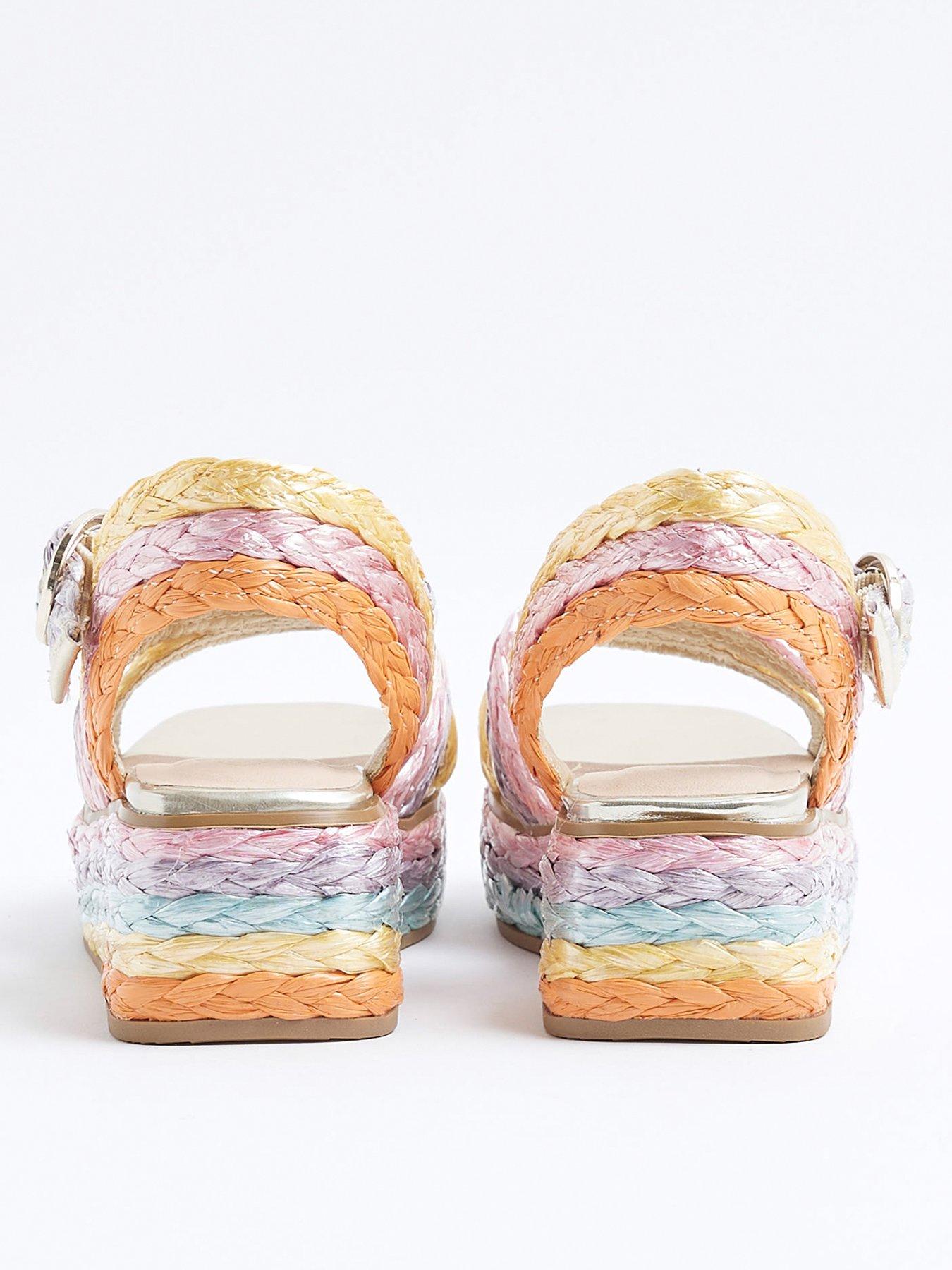 Image 3 of 5 of River Island Girls Ombre Wedge Sandals - Rainbow