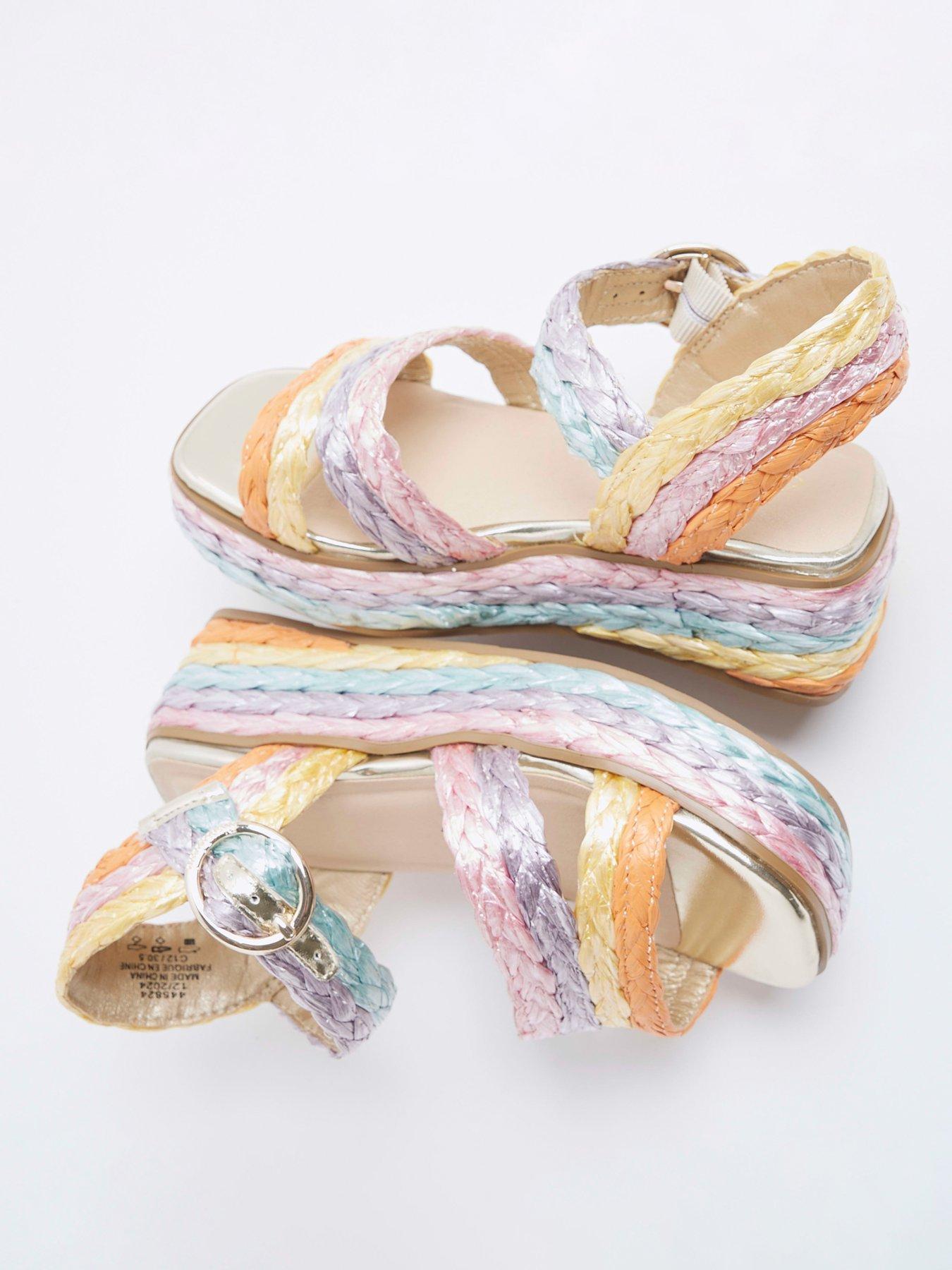 Image 4 of 5 of River Island Girls Ombre Wedge Sandals - Rainbow