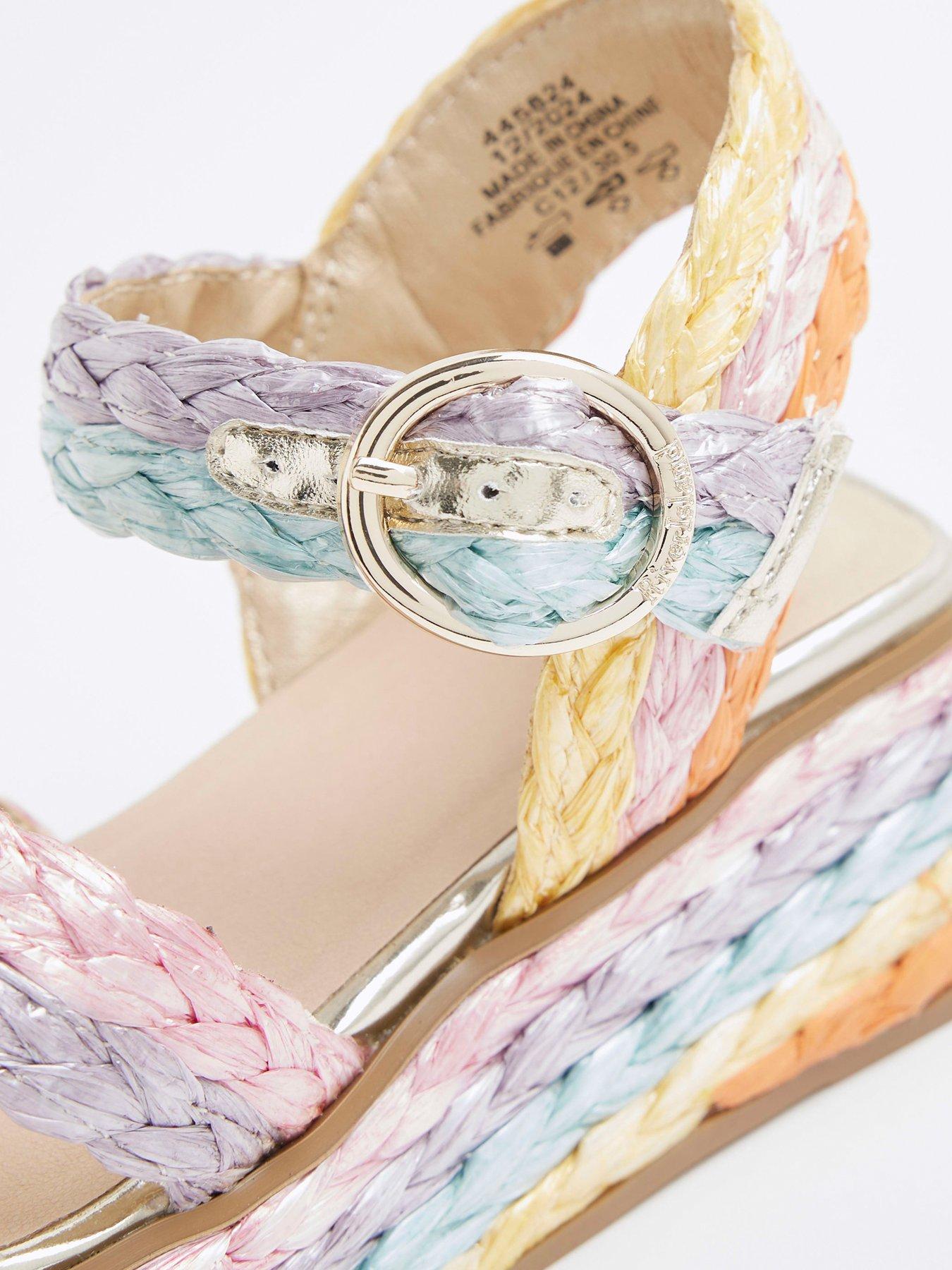 Image 5 of 5 of River Island Girls Ombre Wedge Sandals - Rainbow