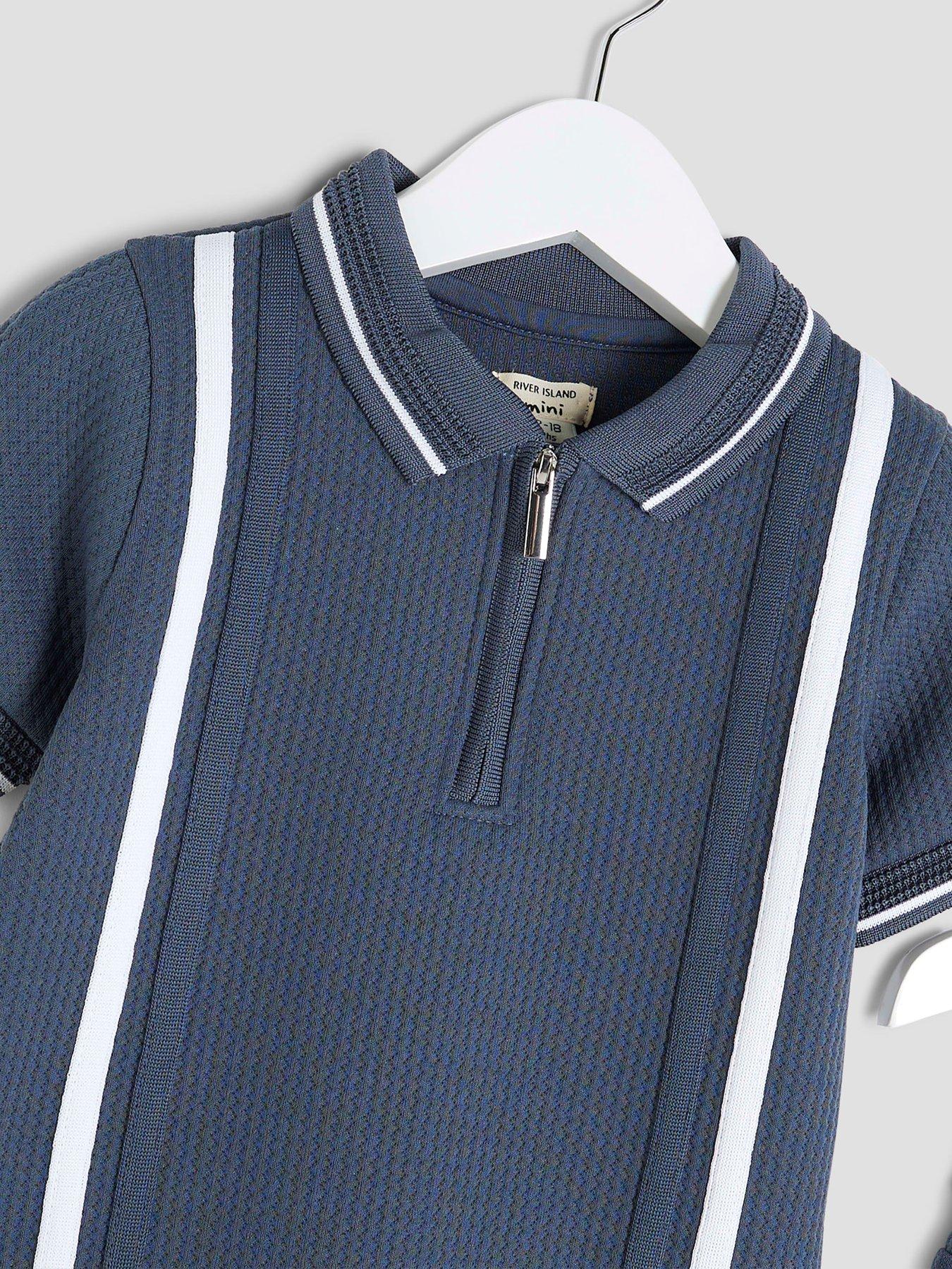 river-island-mini-boys-textured-stripe-polo-set-blueoutfit