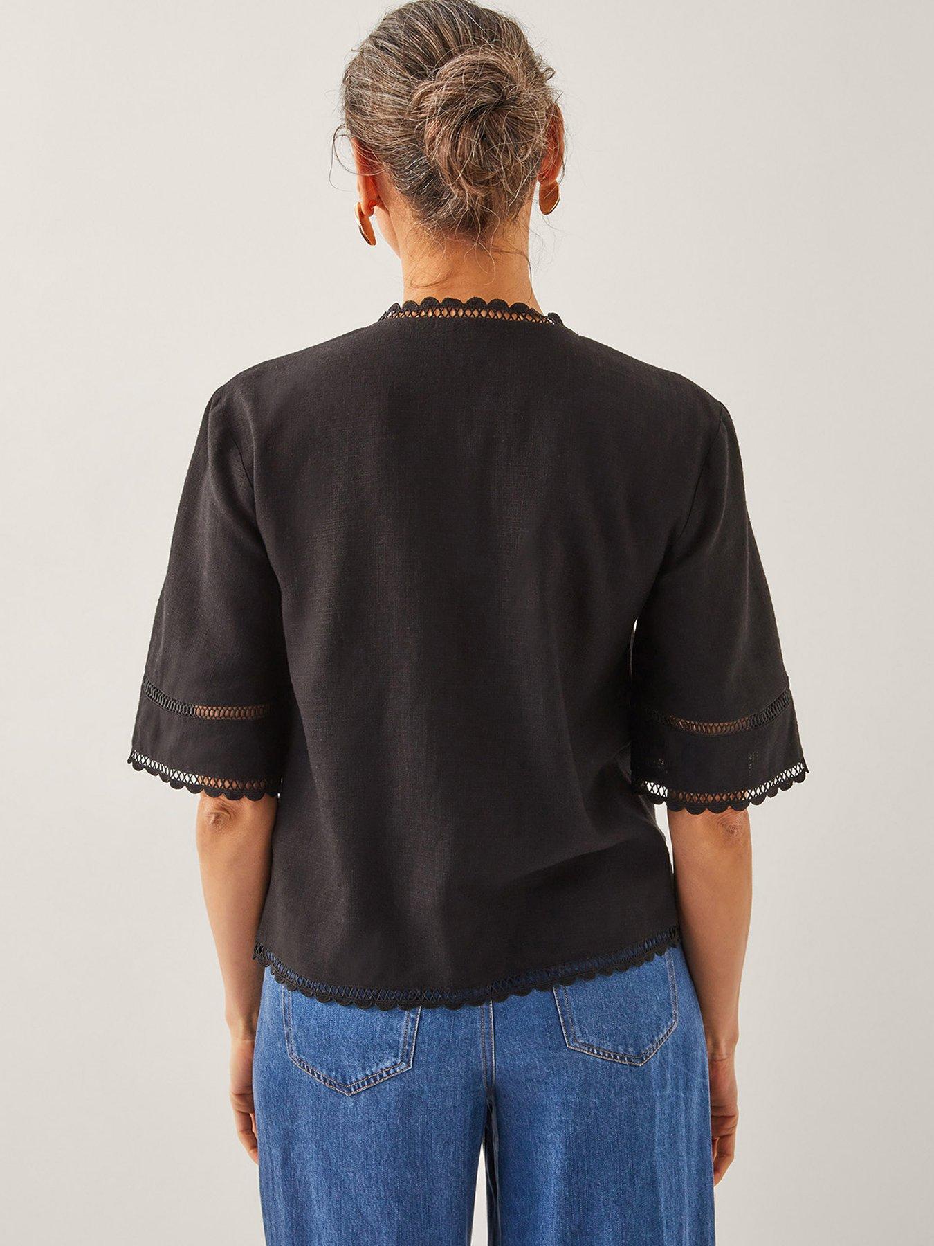 Image 2 of 5 of Monsoon Hayley Tie Top - Black