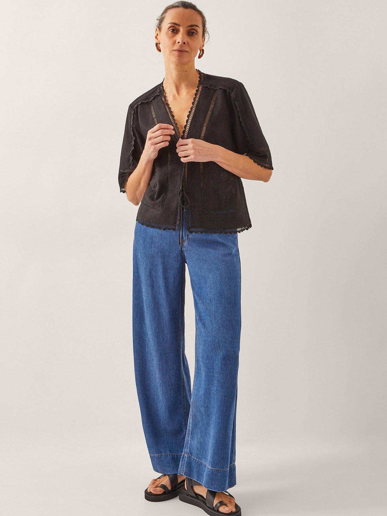 Image 3 of 5 of Monsoon Hayley Tie Top - Black