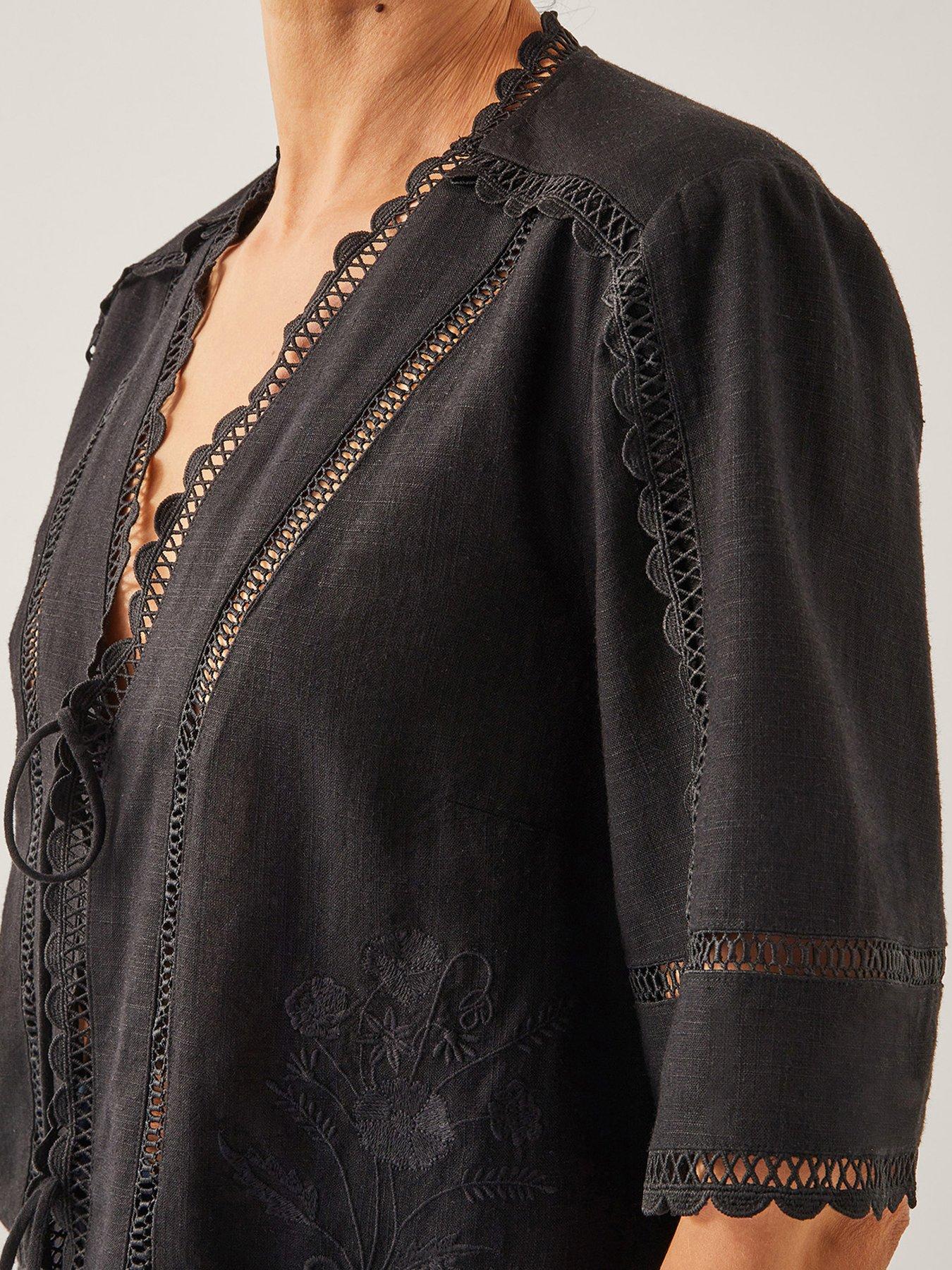 Image 4 of 5 of Monsoon Hayley Tie Top - Black