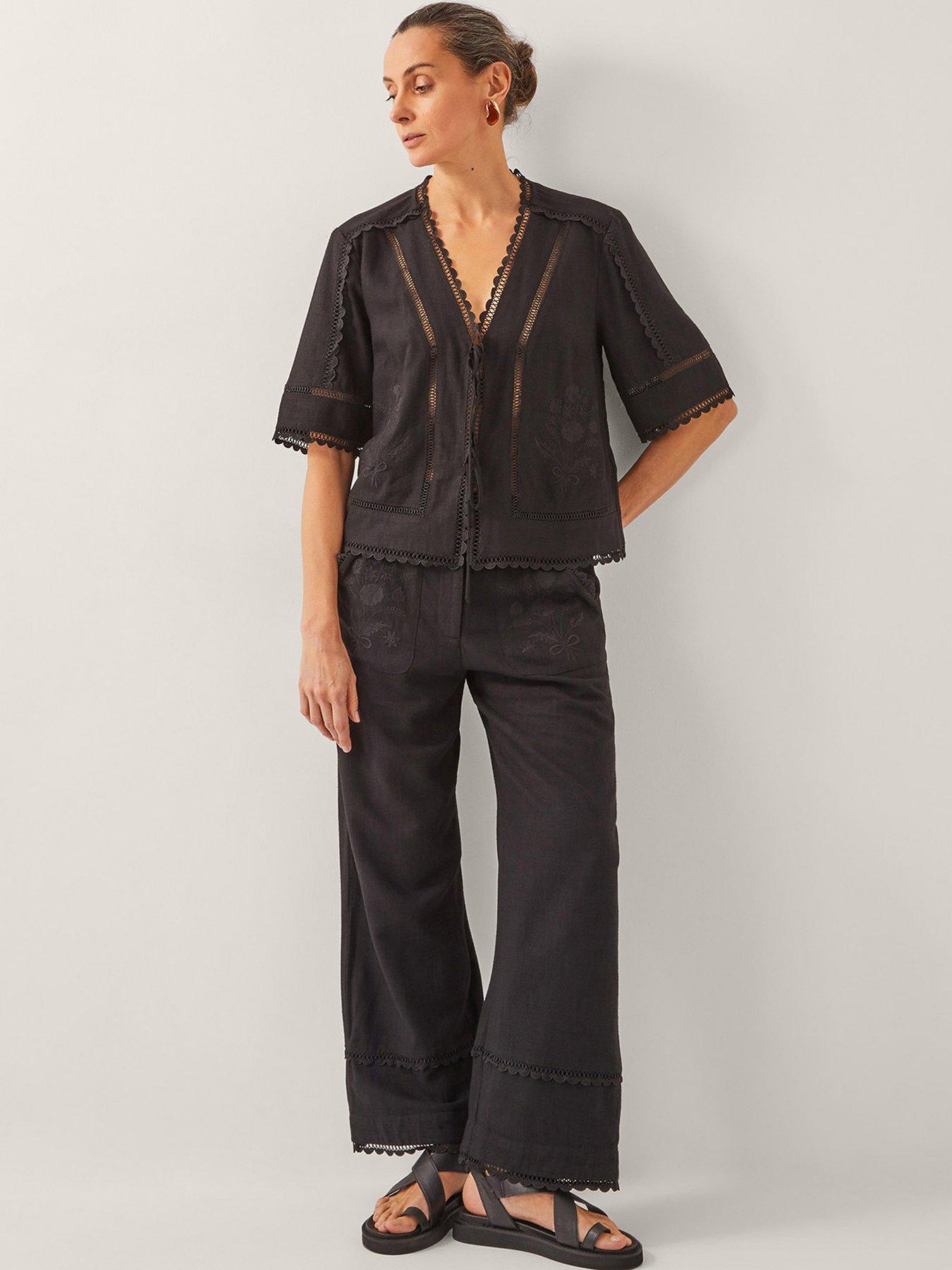 Image 5 of 5 of Monsoon Hayley Tie Top - Black