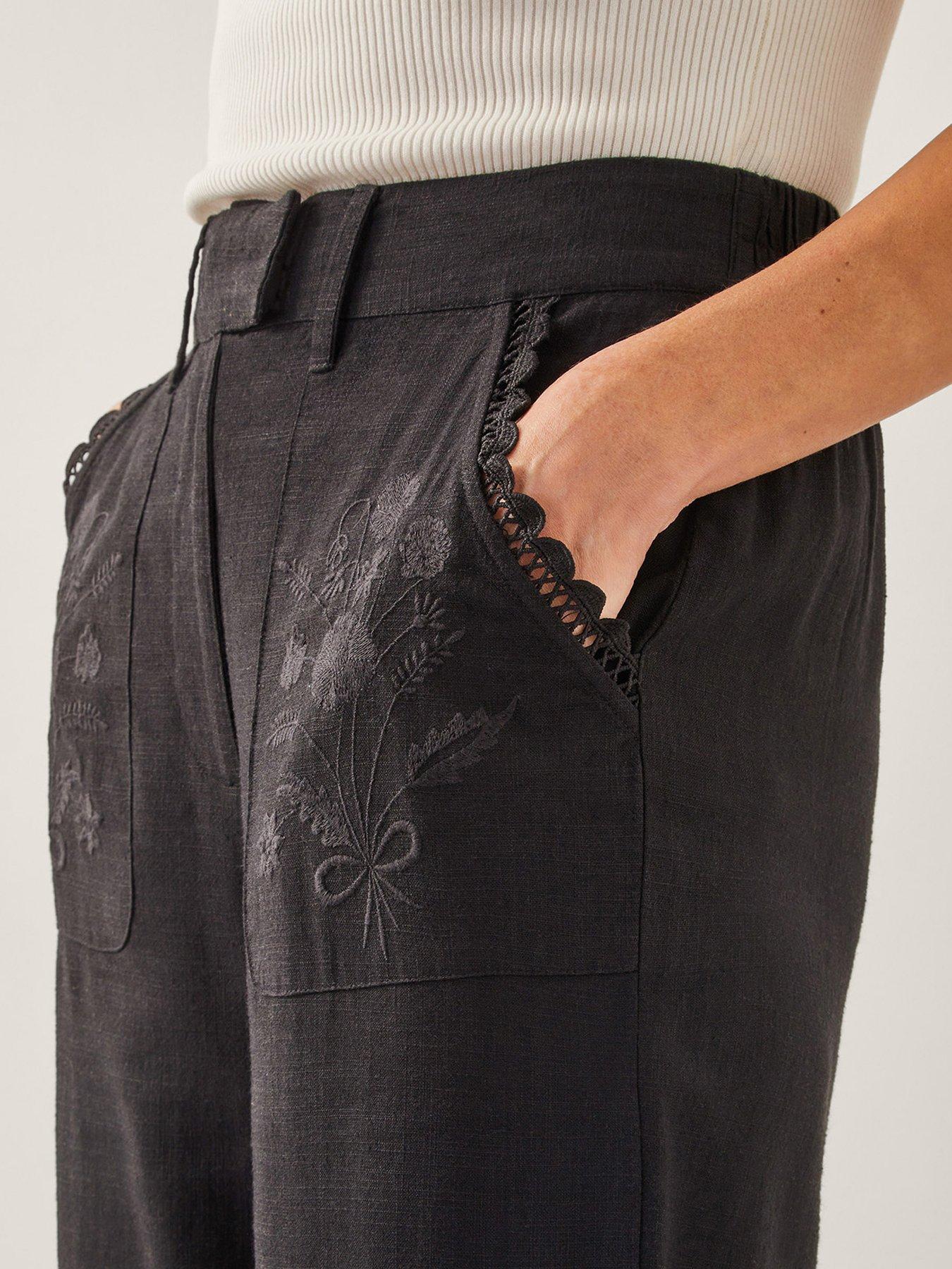 Image 5 of 6 of Monsoon Hayley Embellished Trousers - Black