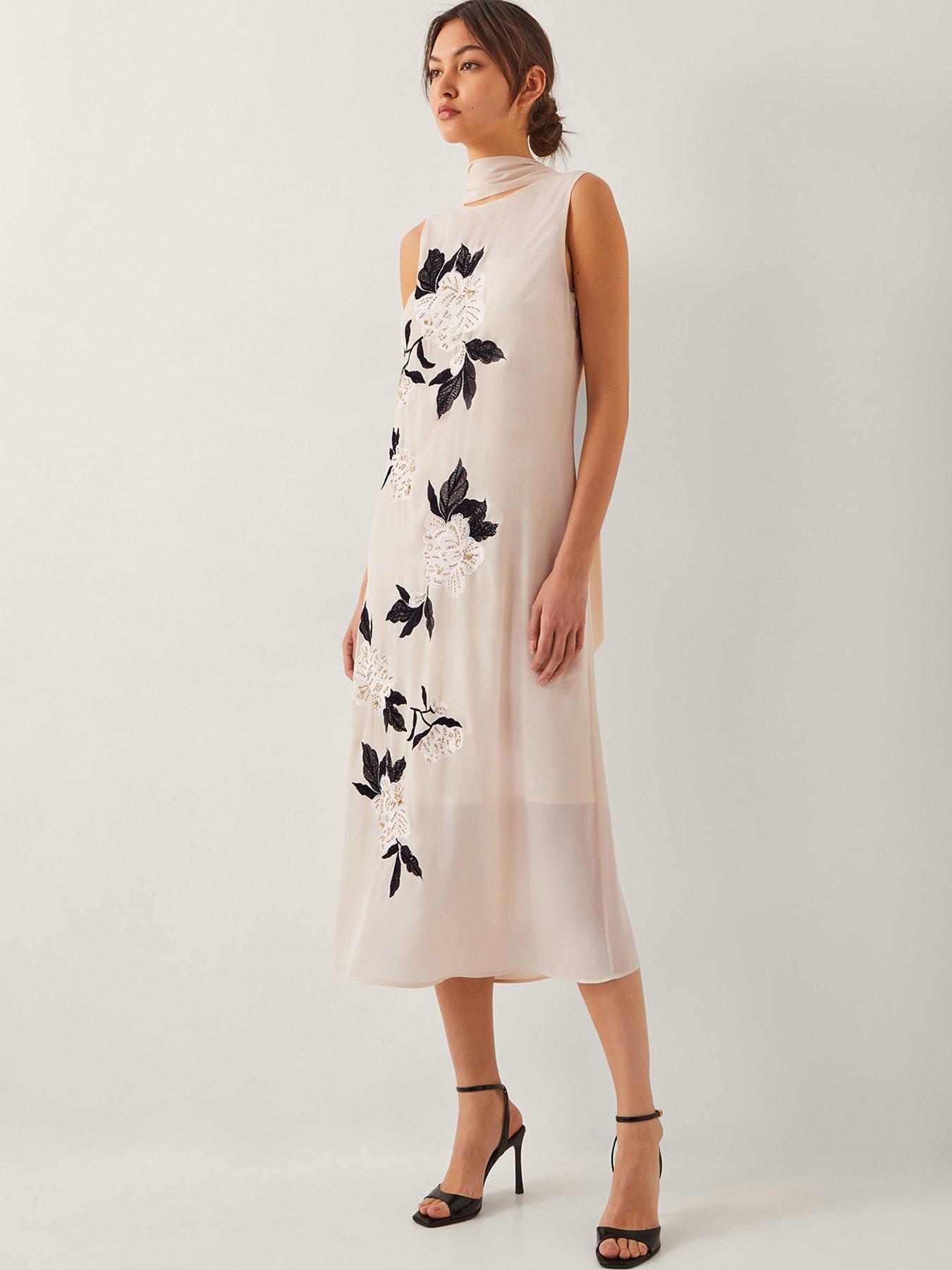 Image of Monsoon Ari Sleeveless Dress - Cream
