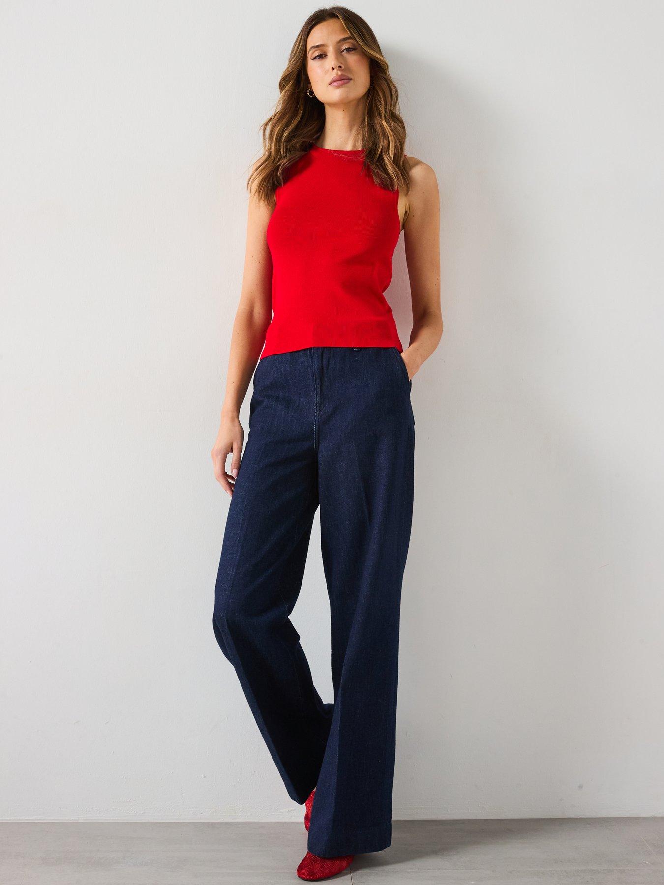 mango-sleeveless-fitted-knitted-tank-top-redback