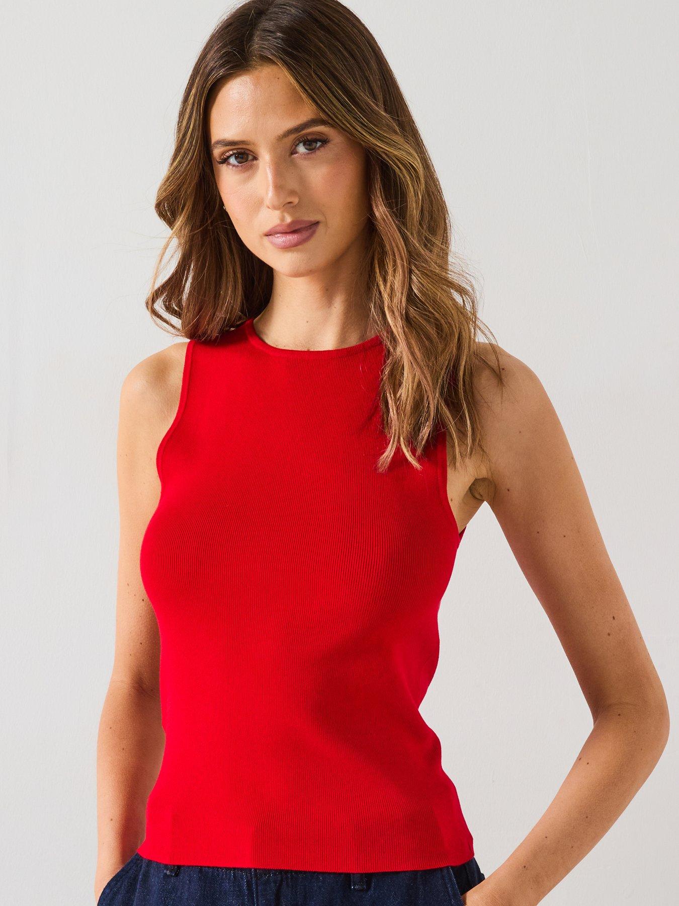 mango-sleeveless-fitted-knitted-tank-top-reddetail