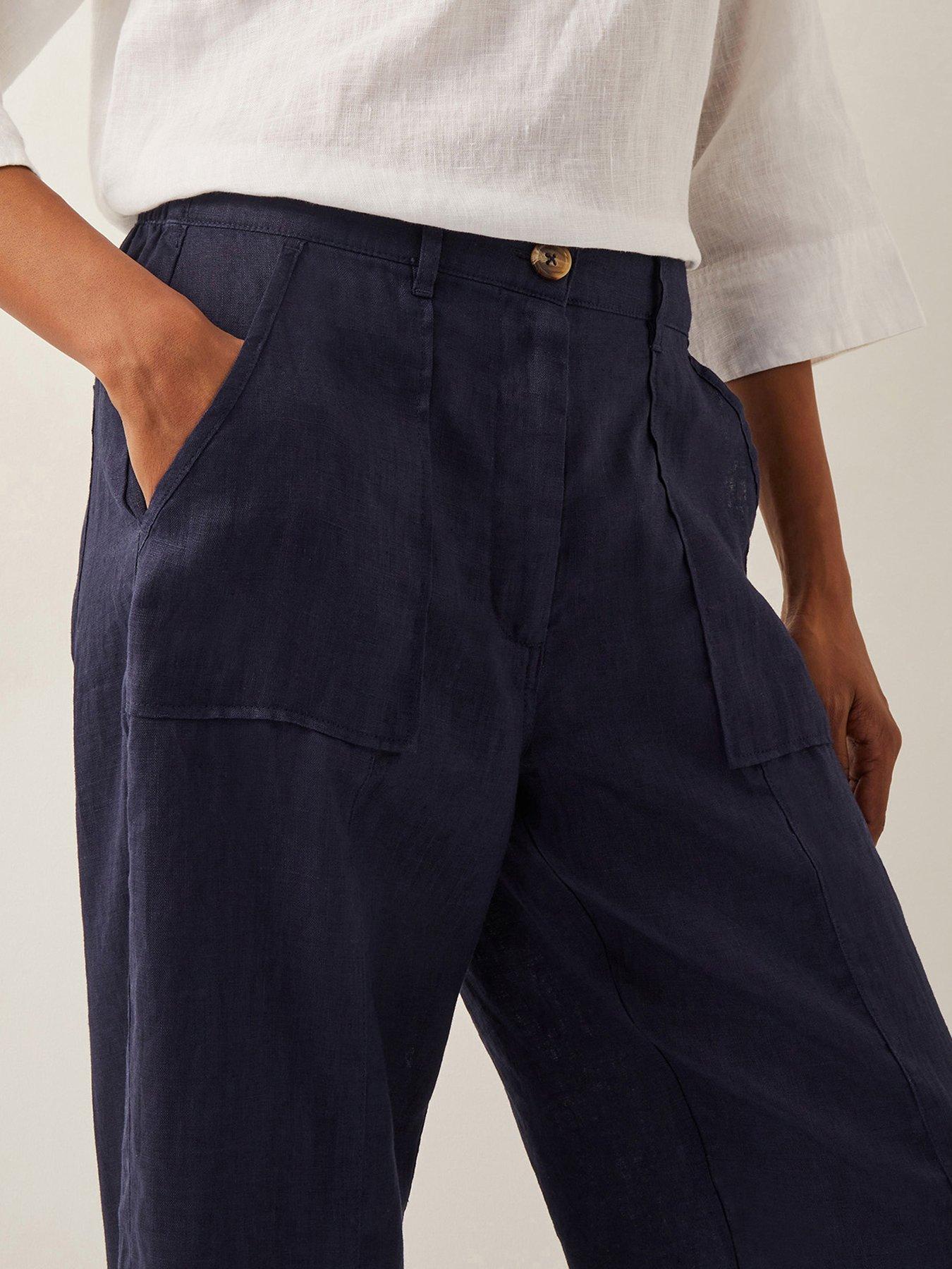 Image 4 of 4 of Monsoon Jolie Linen Shirt - Navy