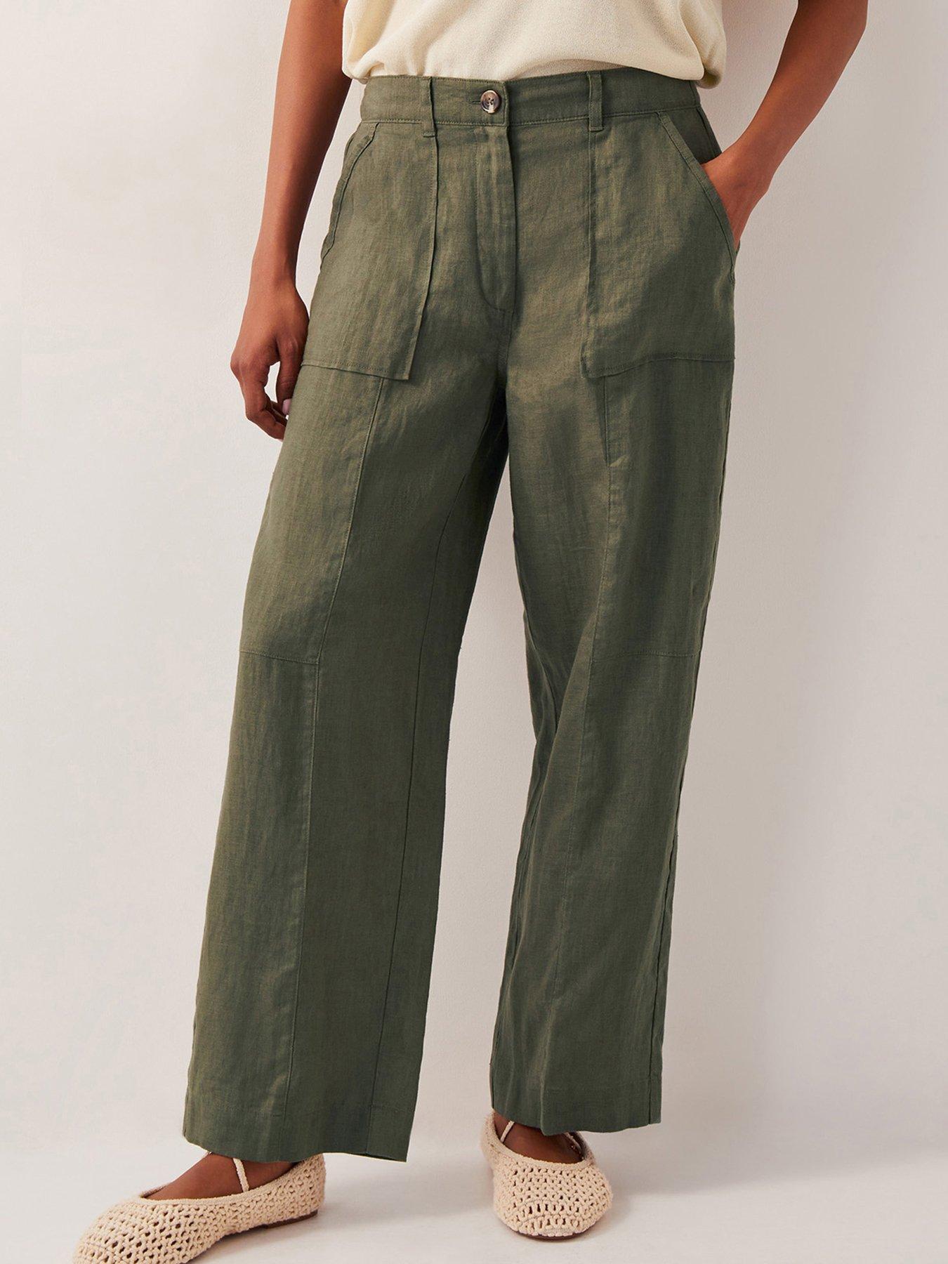 Image 1 of 4 of Monsoon Jolie Linen Shirt - Khaki
