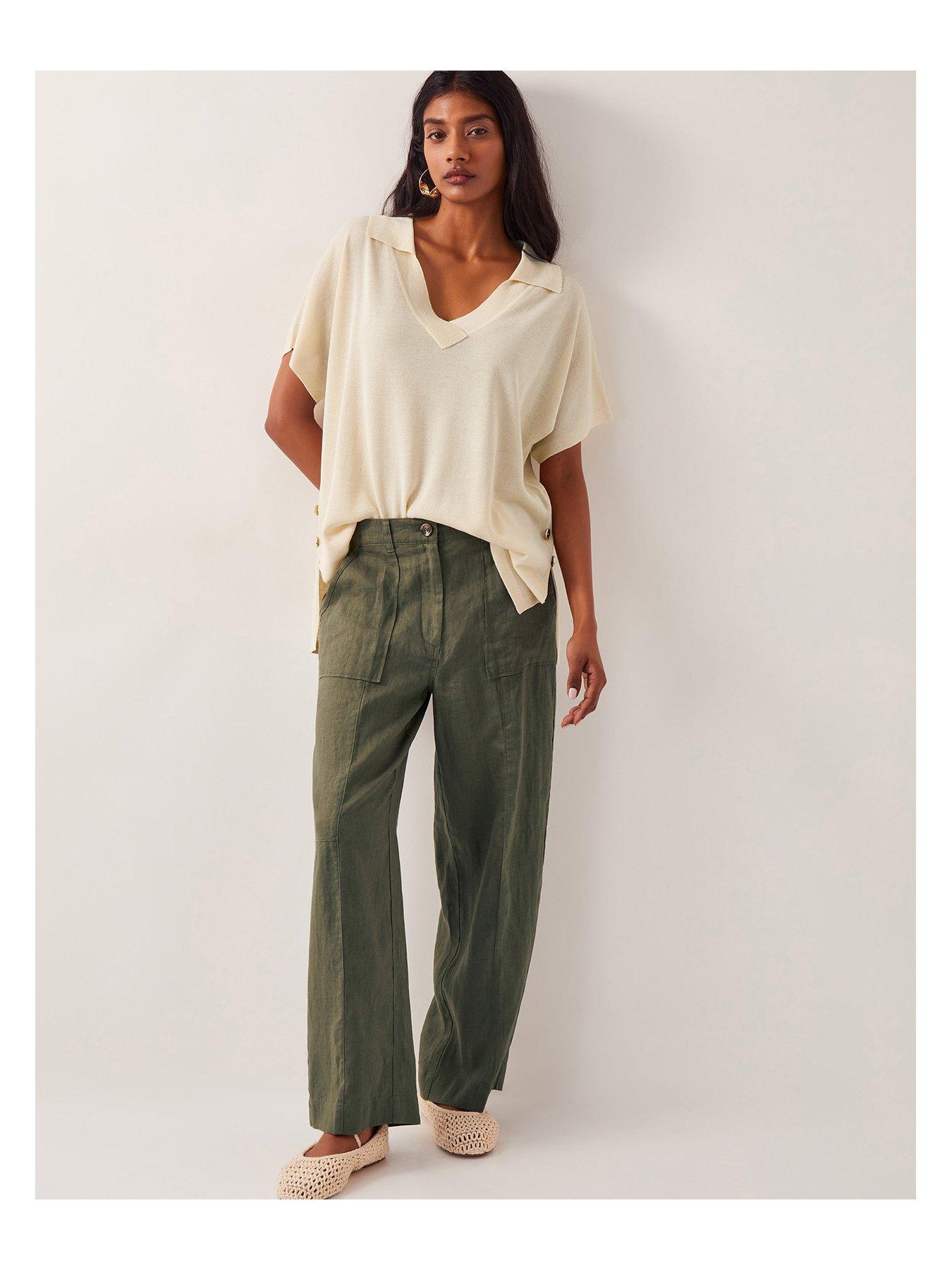 Image 3 of 4 of Monsoon Jolie Linen Shirt - Khaki
