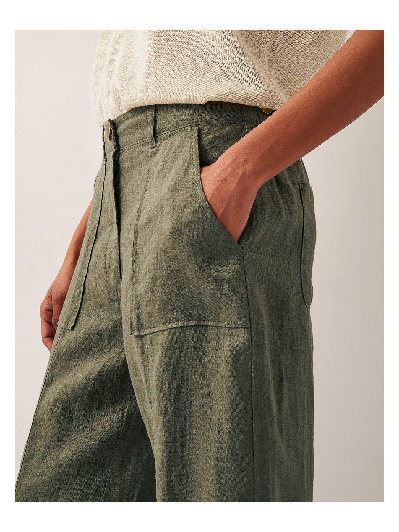 Image 4 of 4 of Monsoon Jolie Linen Shirt - Khaki