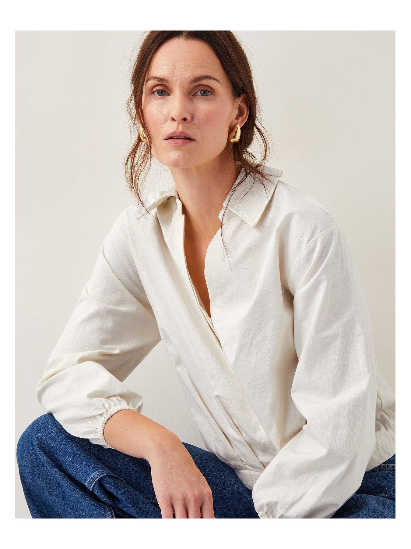 Image 4 of 4 of Monsoon Mika Wrap Blouse - Ivory