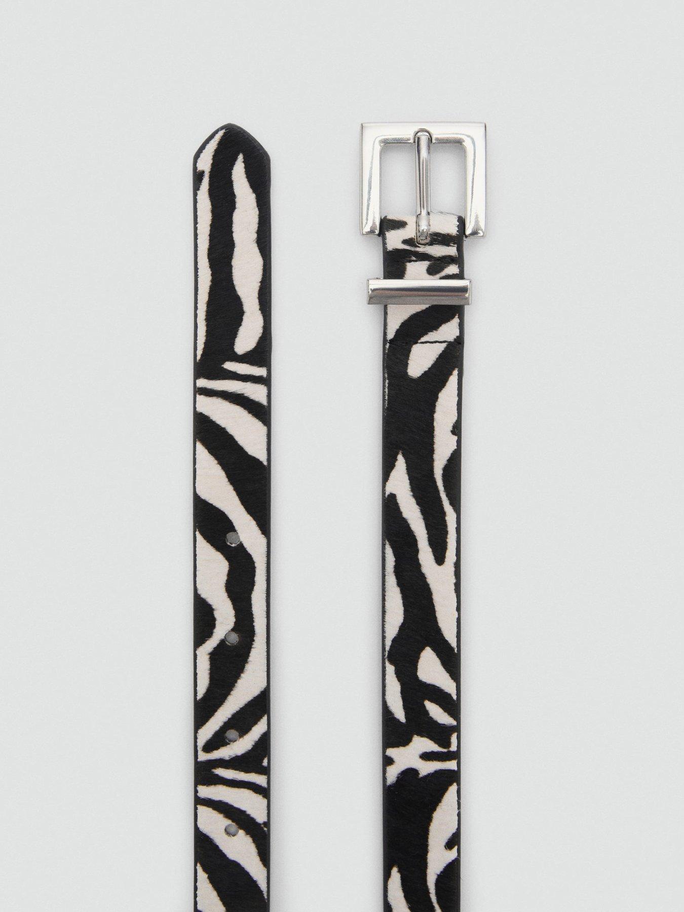 mango-zebra-fur-belt-blackdetail