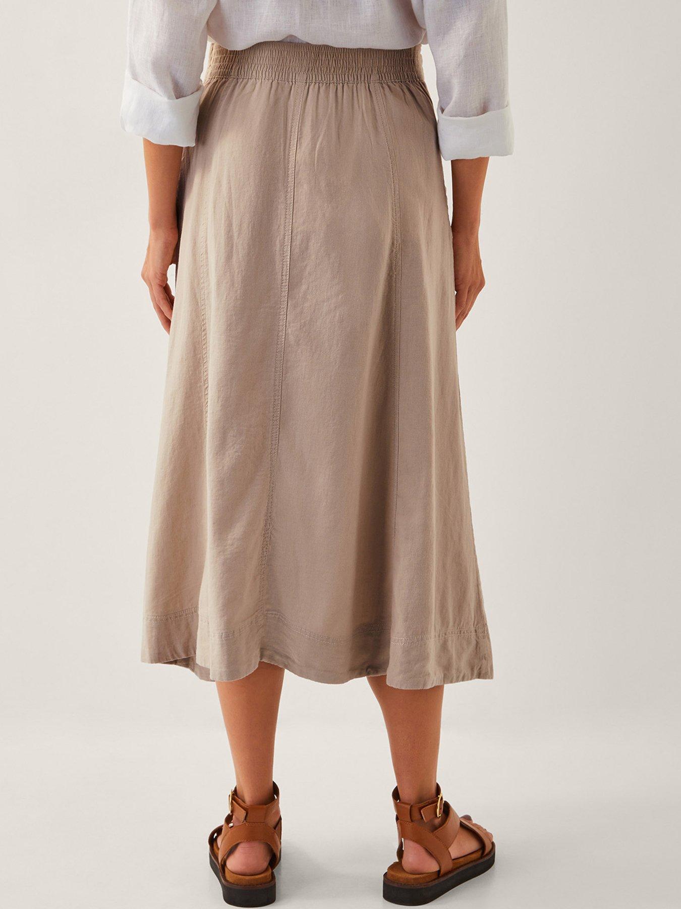 Image 2 of 4 of Monsoon Harper Linen Skirt - Natural