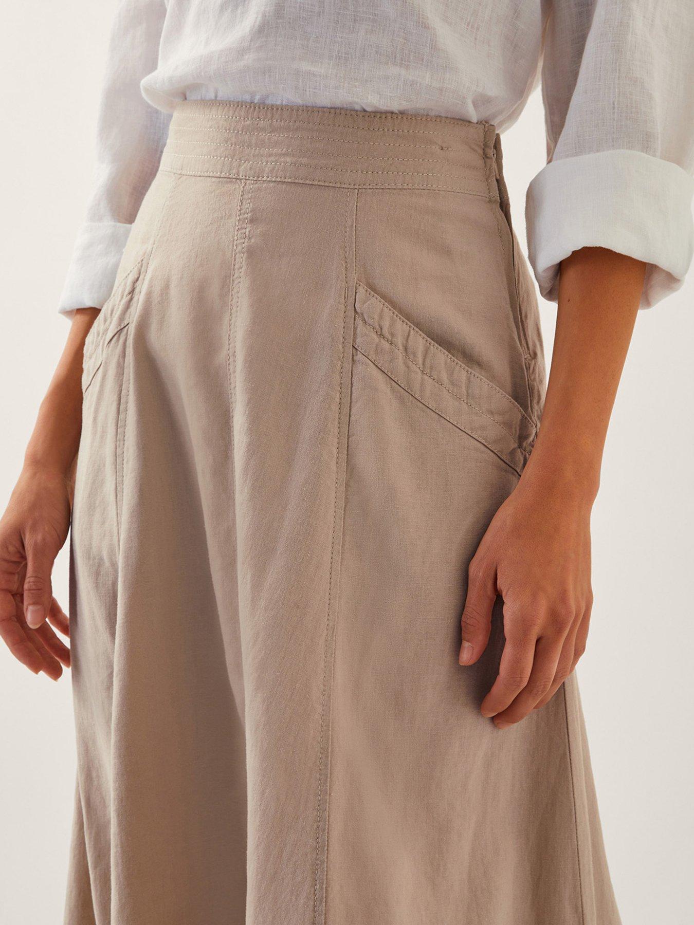 Image 4 of 4 of Monsoon Harper Linen Skirt - Natural