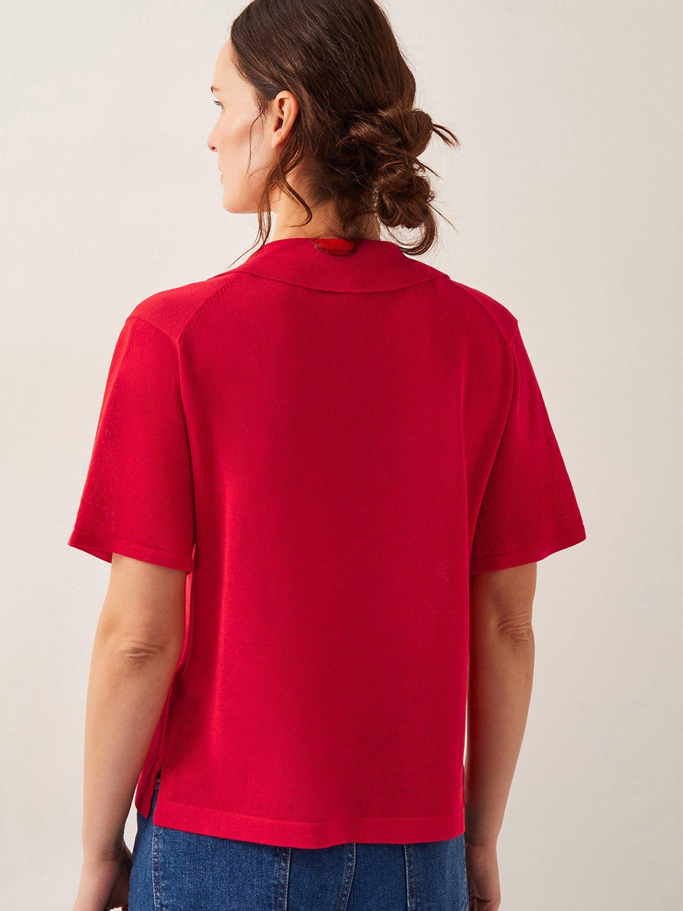 Image 2 of 4 of Monsoon Tia Tie Knit Cardigan - Red