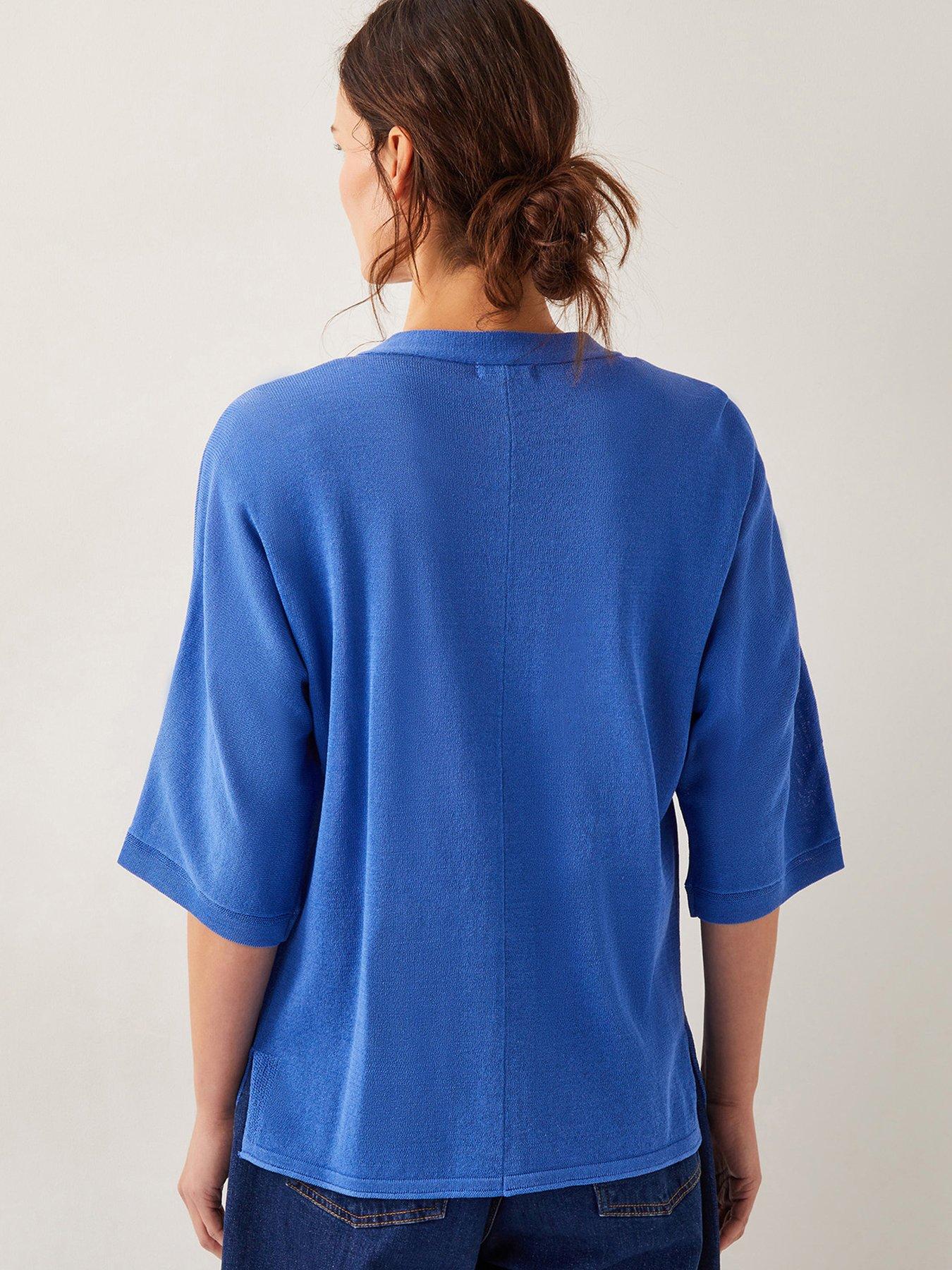 Image 2 of 5 of Monsoon Beth Button Cardigan - Blue