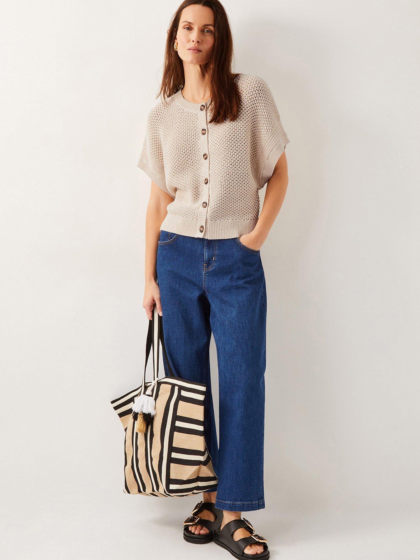 Image 3 of 4 of Monsoon Saya Stitch Cardigan - Ivory