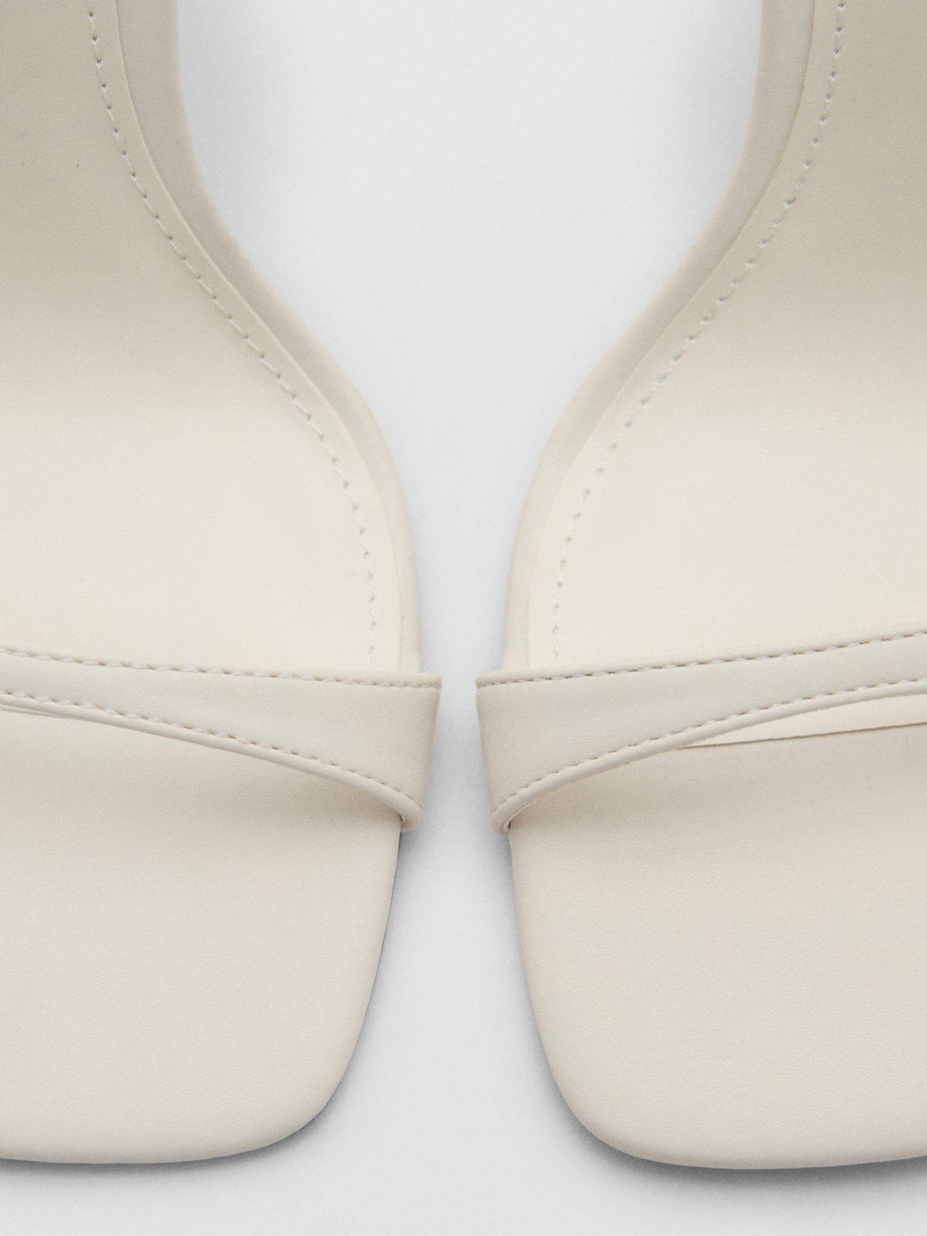 Image 4 of 4 of Mango Strappy Heeled Sandals - Cream